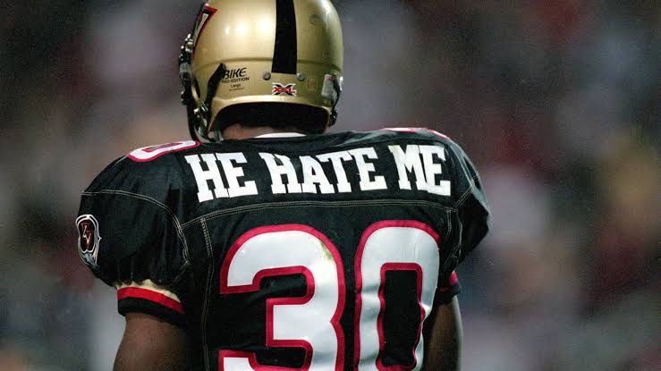 Las Vegas Outlaws Rod Smart “He Hate Me” 2001 XFL Football Jersey (52/XXL)