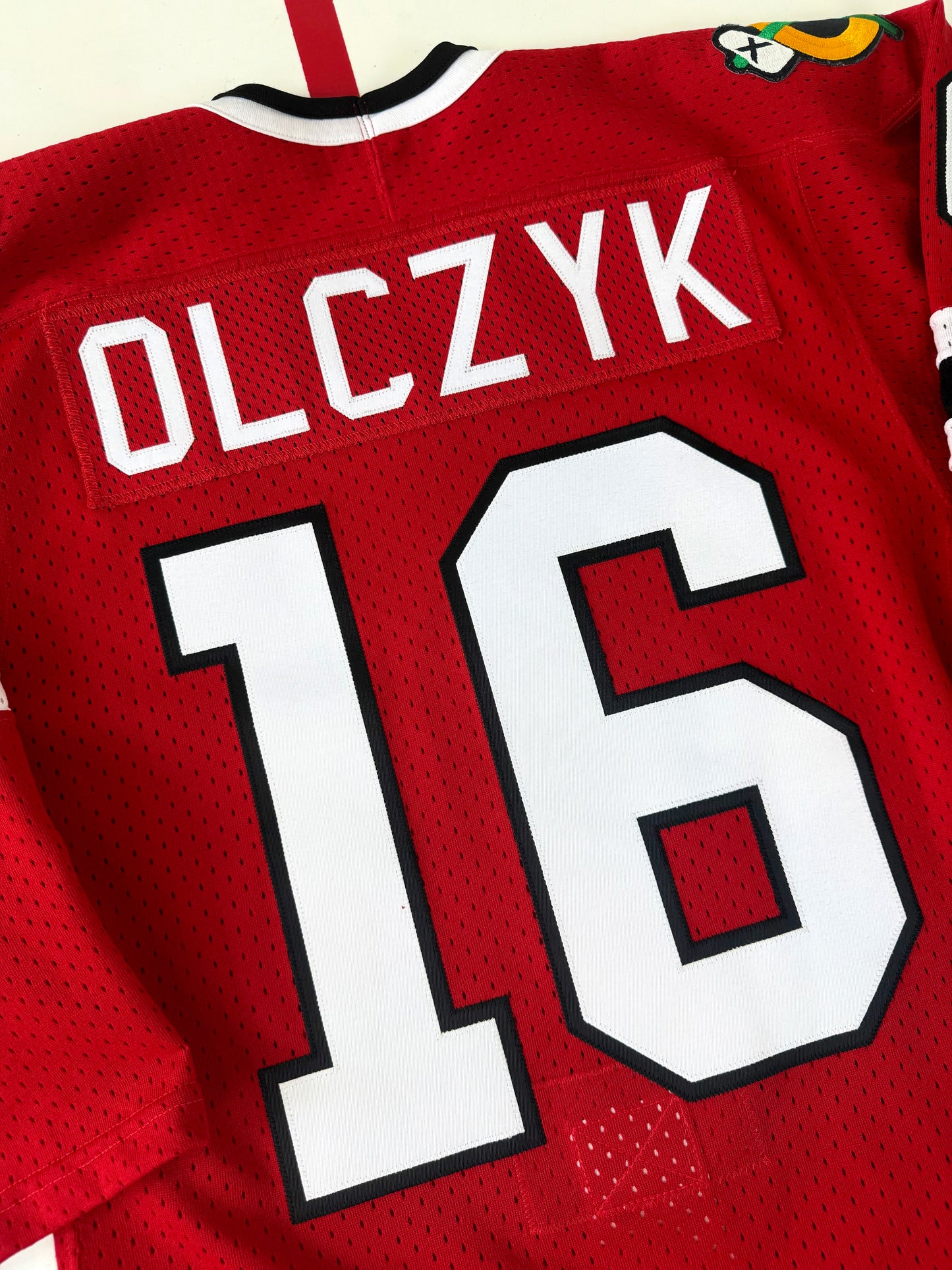 Chicago Blackhawks Eddie Olczyk 1985 Playoff Mesh NHL Hockey Jersey (38/Small)