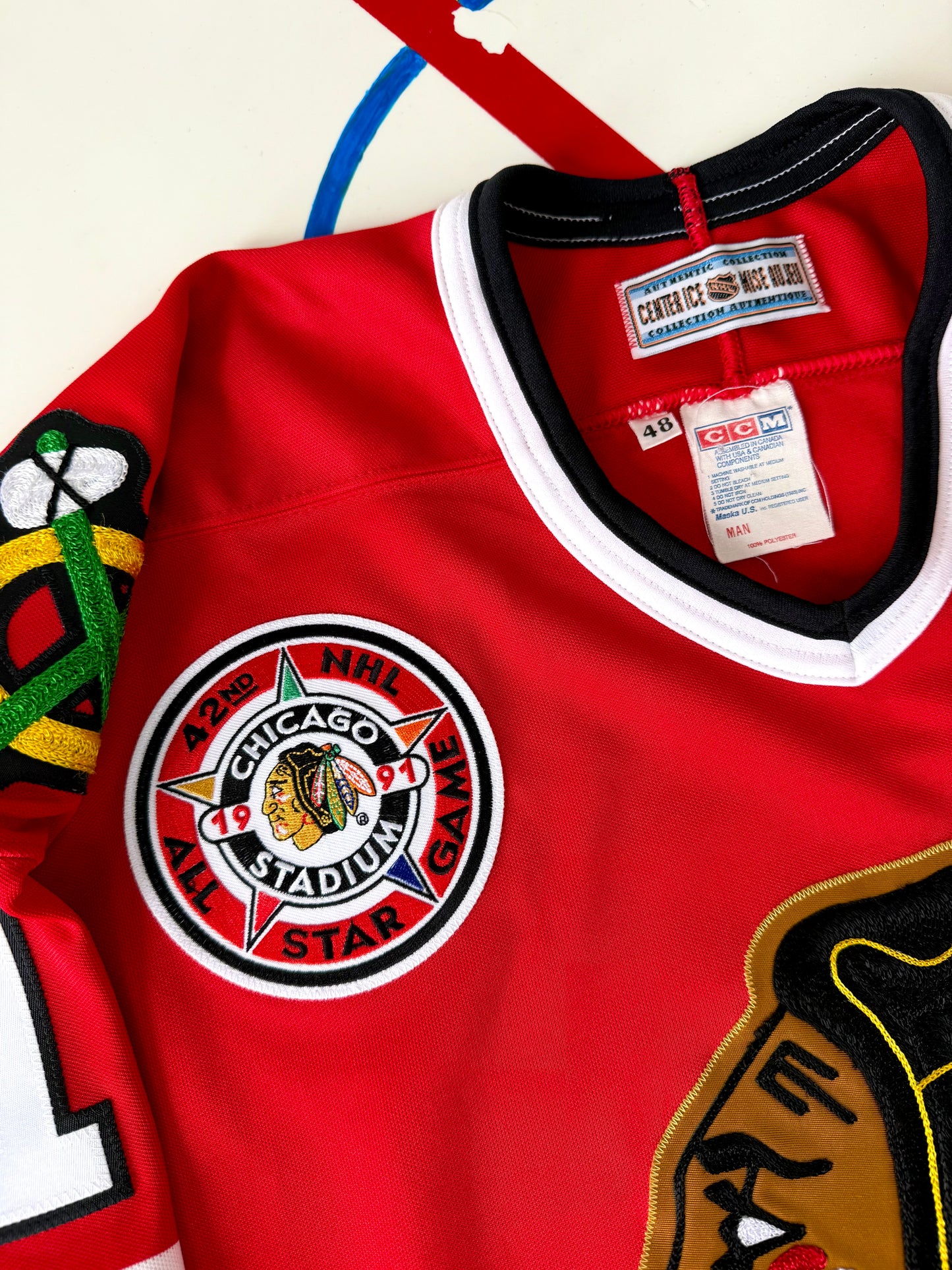 Chicago Blackhawks Michel Goulet 1990-1991 NHL Hockey Jersey (48/Large)