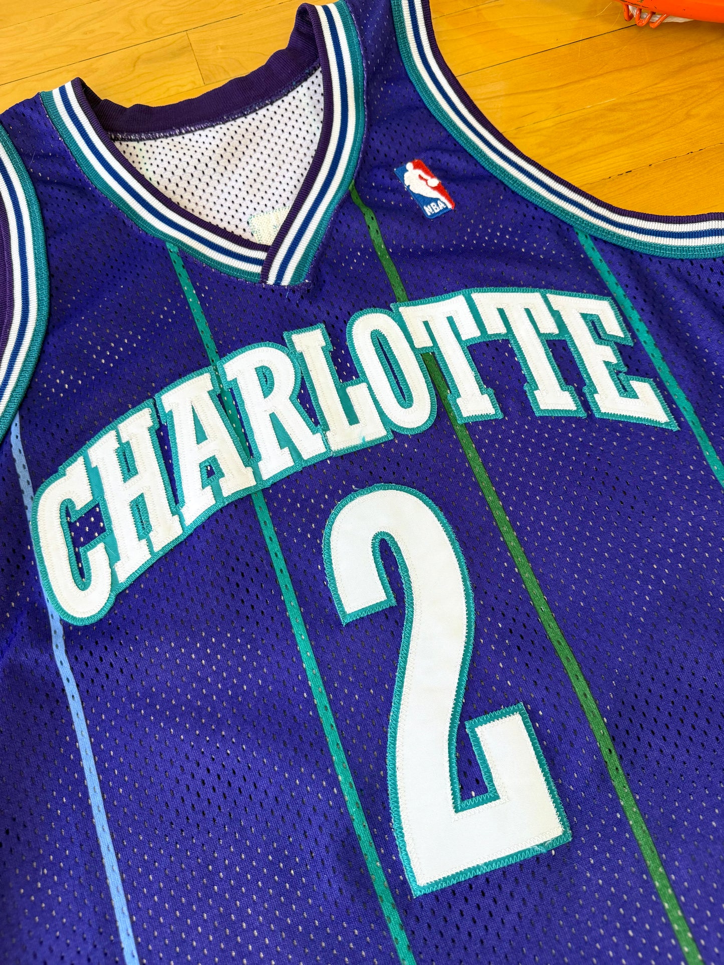 Charlotte Hornets Larry Johnson 1994-1996 NBA Basketball Jersey (40/Medium)