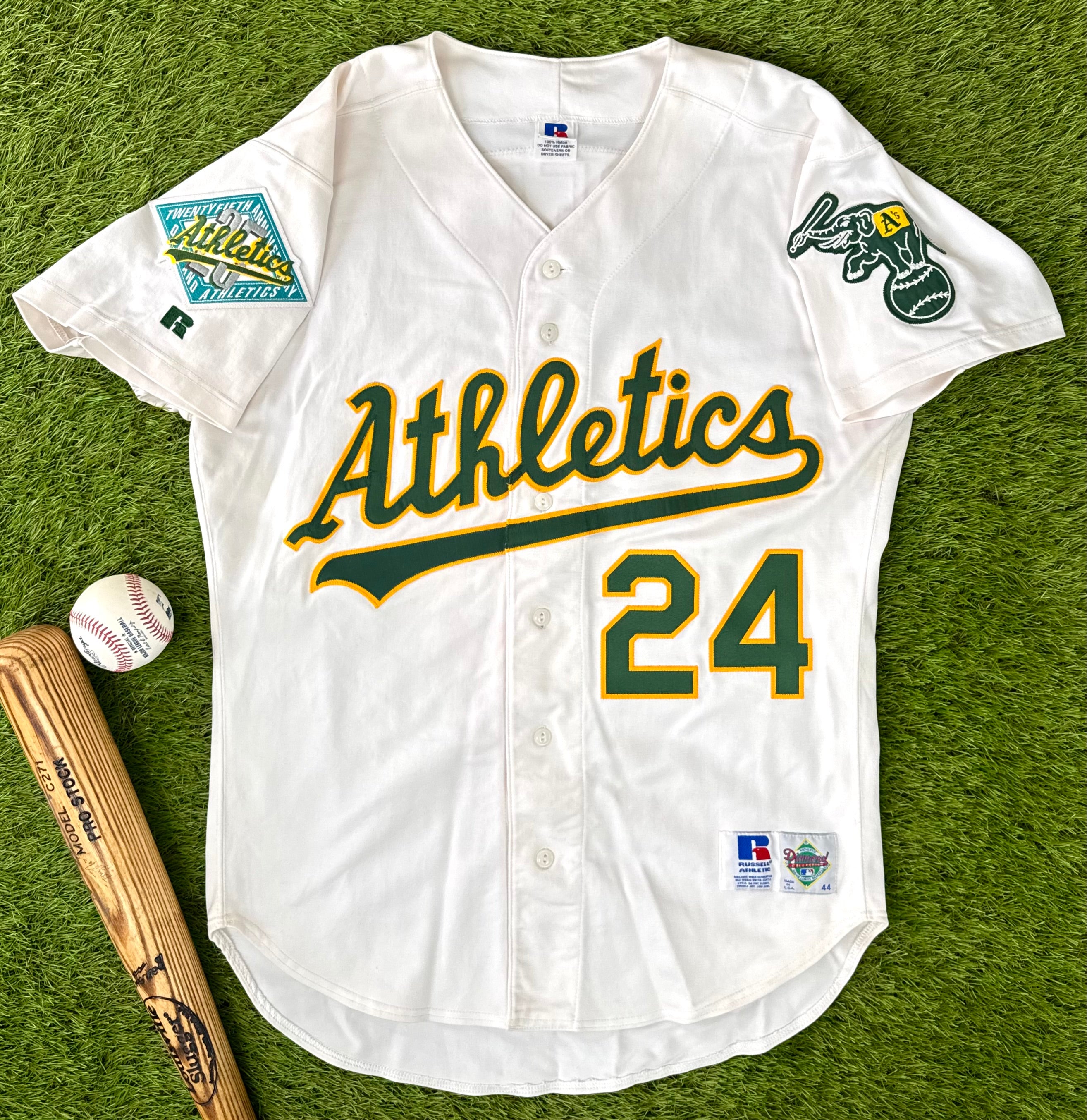 Oakland Athletics 1992 Rickey Henderson MLB Baseball Jersey 44 Large Grail Snipes