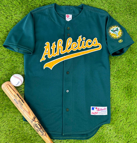 Oakland Athletics 2001 Miguel Tejada MLB Baseball Jersey (40/Medium)