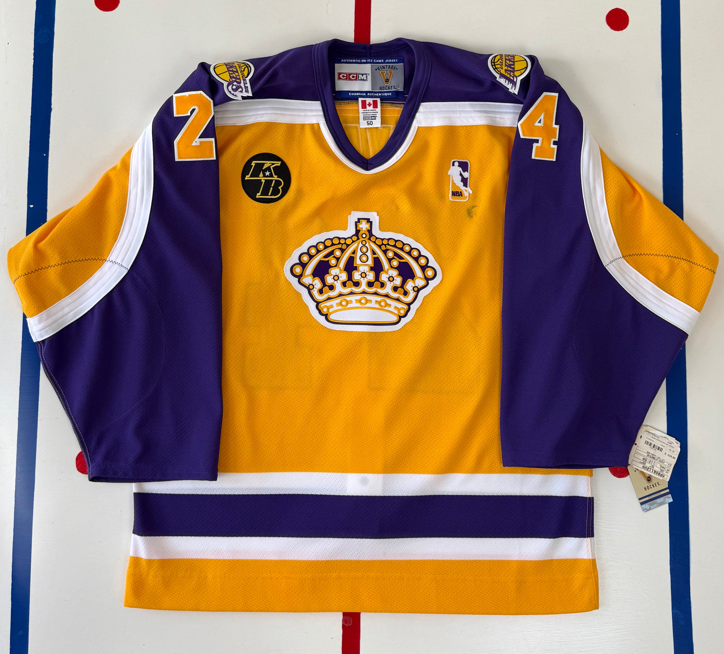 Los Angeles Kings Kobe Bryant LA Lakers Custom Hockey Jersey (50/Large)