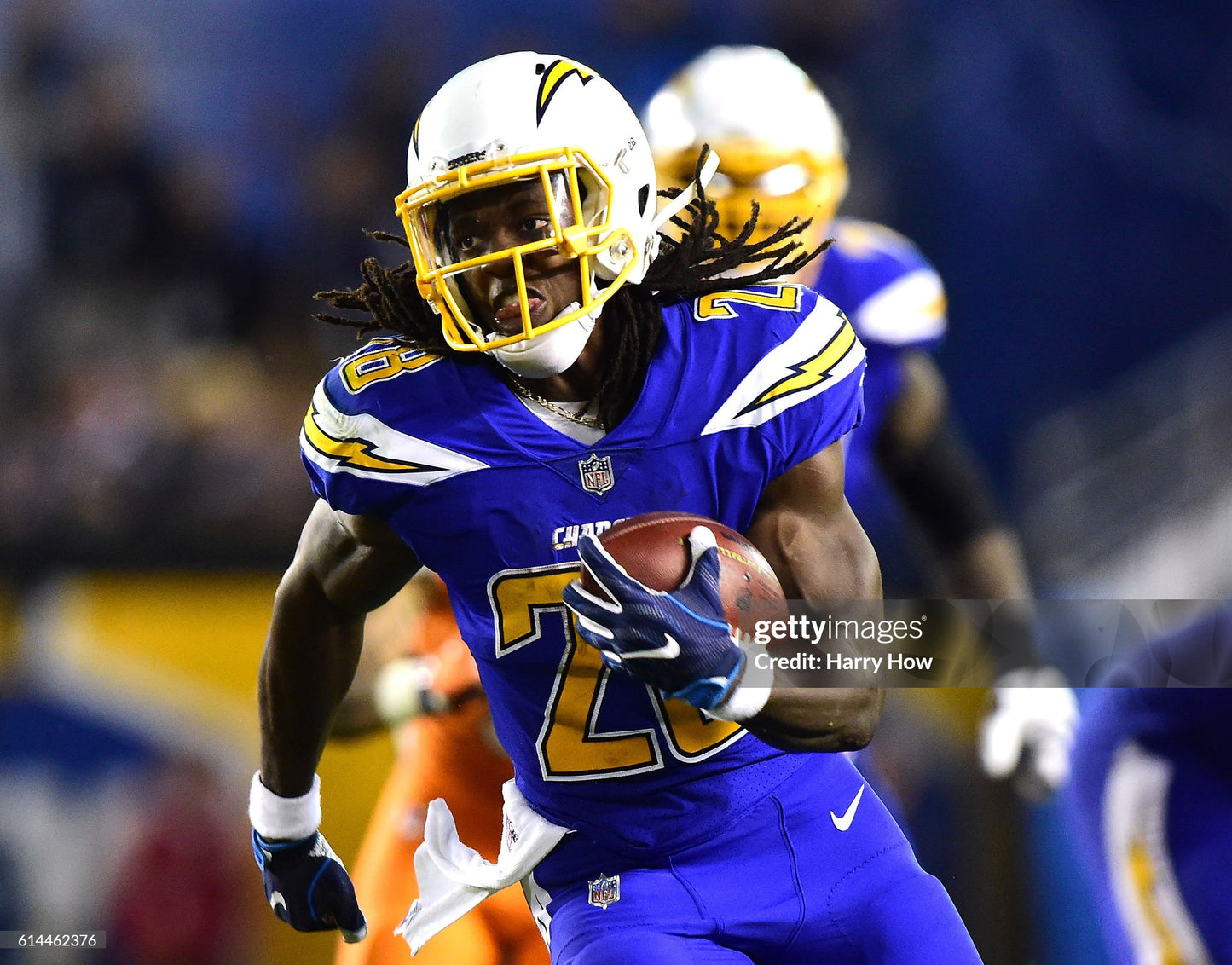 San Diego Chargers Melvin Gordon Game Issued 2016 Color Rush NFL Football Jersey (42/Medium)