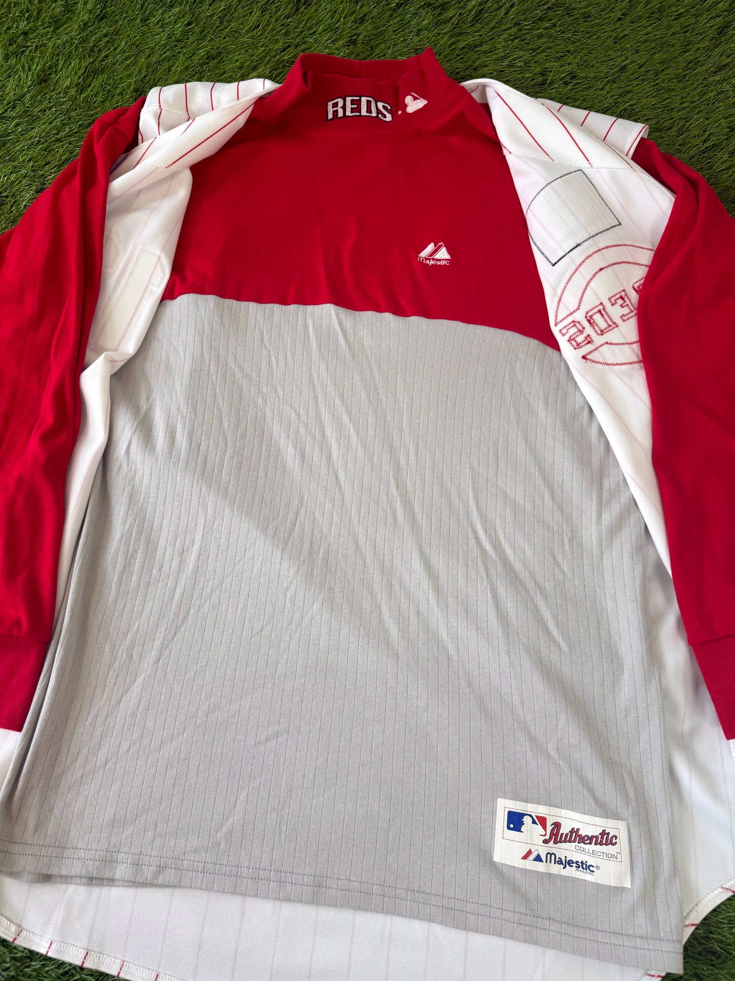 Cincinnati Reds Deion Sanders 1994 MLB Baseball Vest Jersey and Undershirt (52/XXL)
