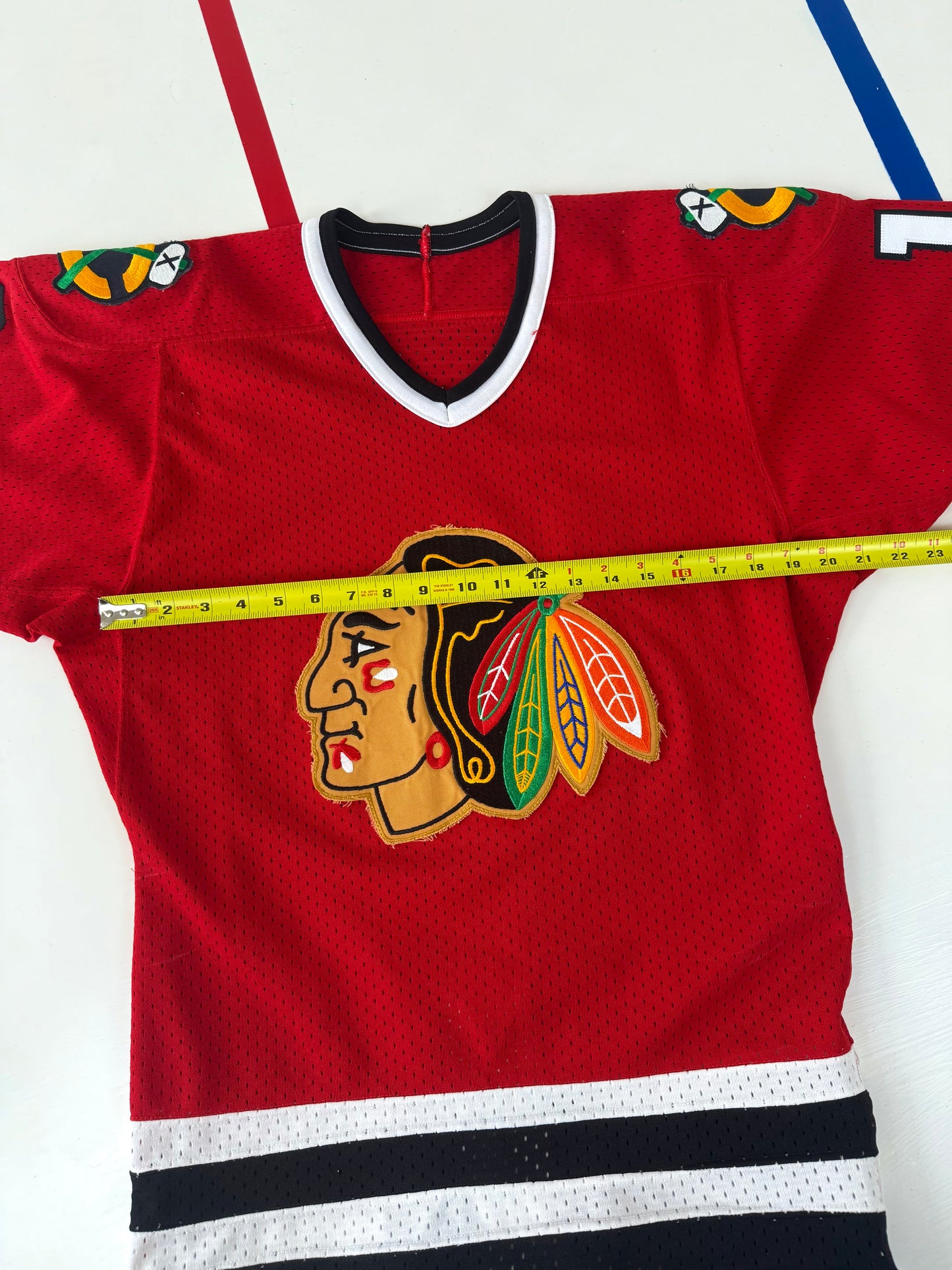 Chicago Blackhawks Eddie Olczyk 1985 Playoff Mesh NHL Hockey Jersey (38/Small)