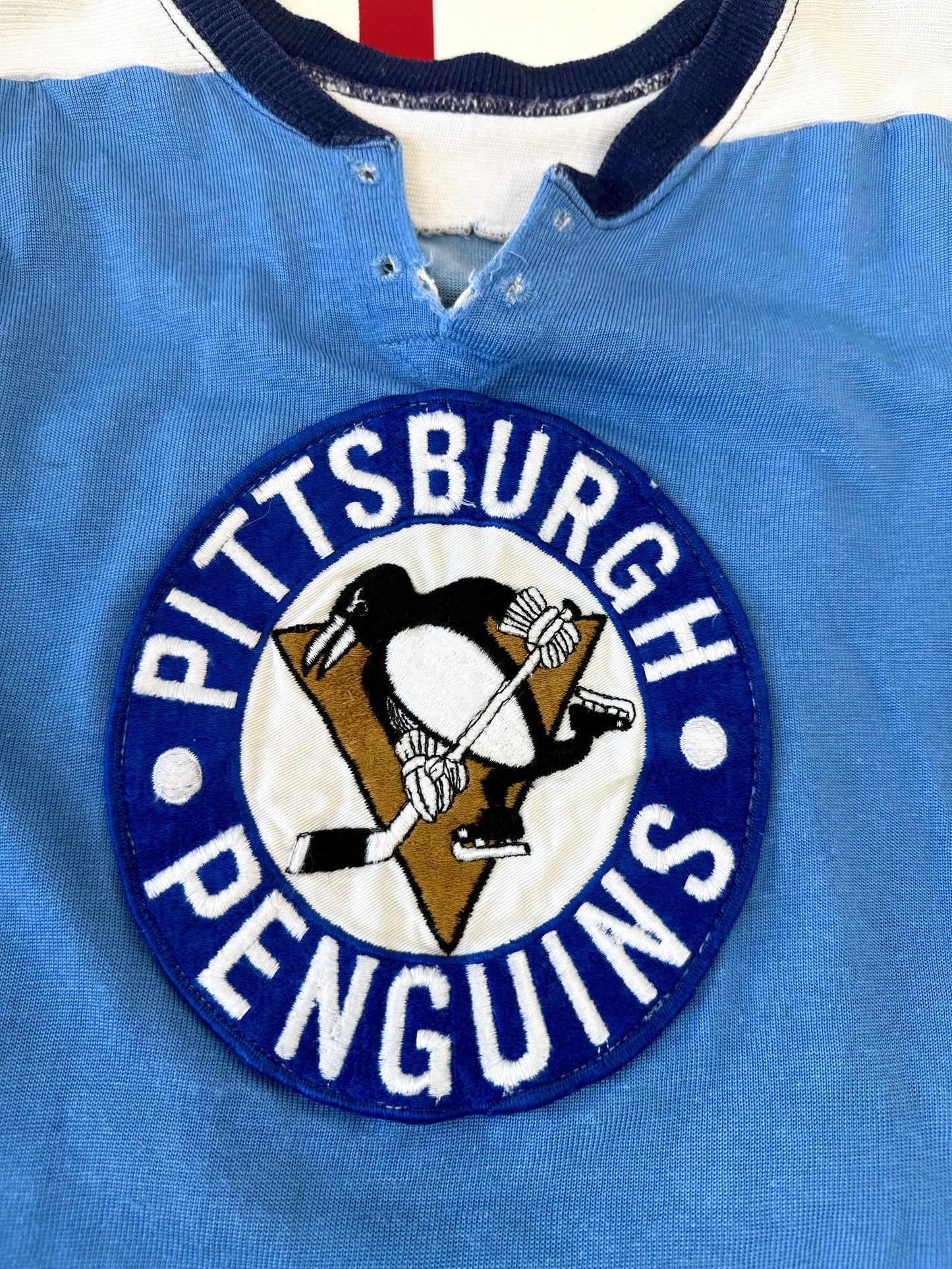 Pittsburgh Penguins 1969-1970 NHL Hockey Jersey (40/Small) and Game Worn 1968-69 Socks