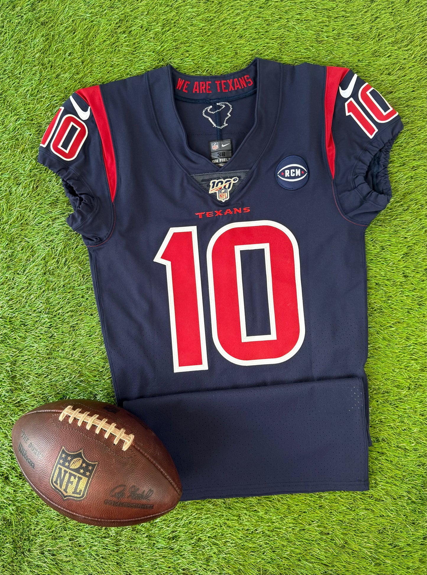 Houston Texans DeAndre Hopkins Signed 2019 Color Rush NFL Football Jersey (38/Medium)