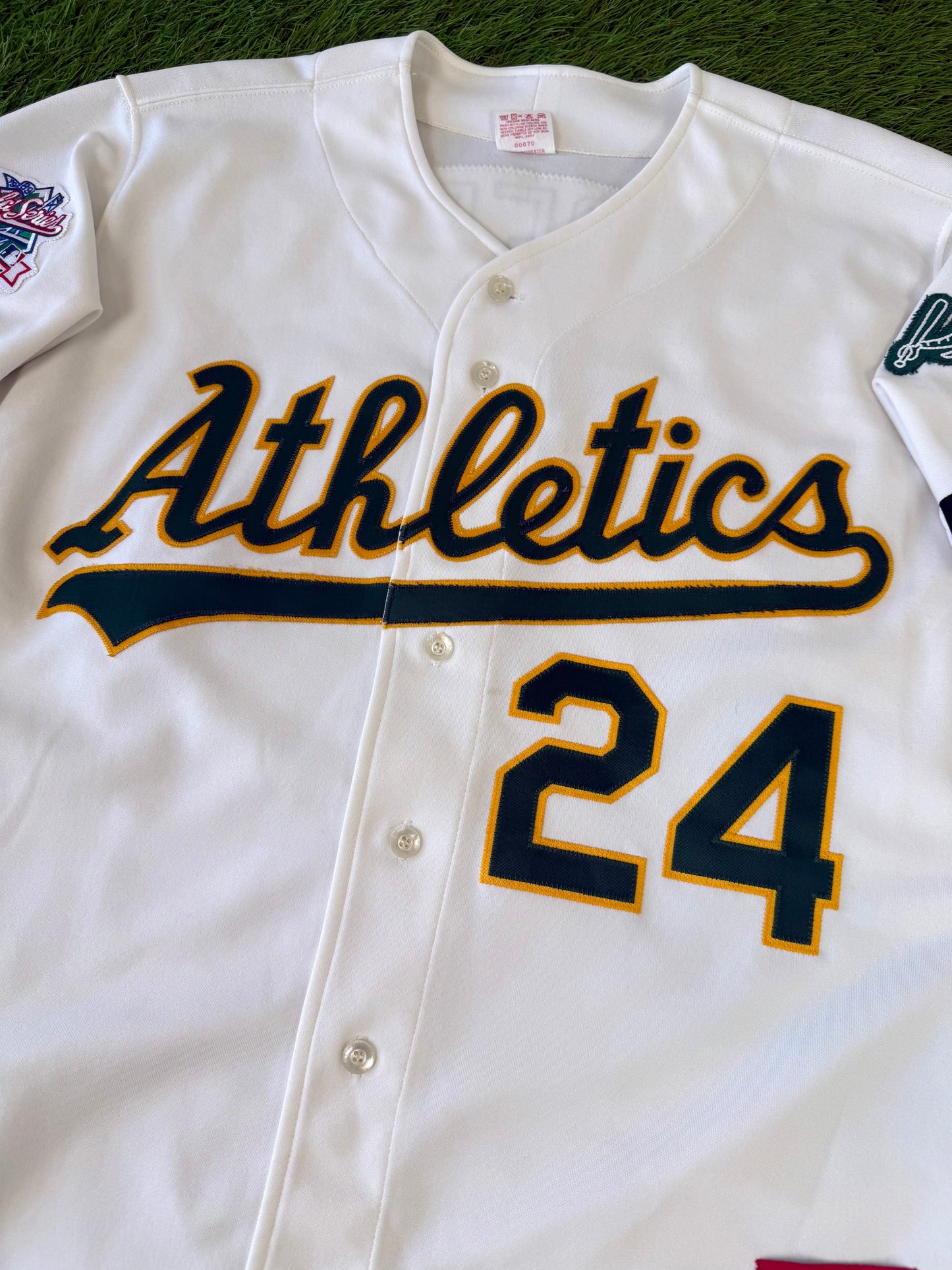 Oakland Athletics Rickey Henderson 1989 World Series MLB Baseball Jersey (48/XL)