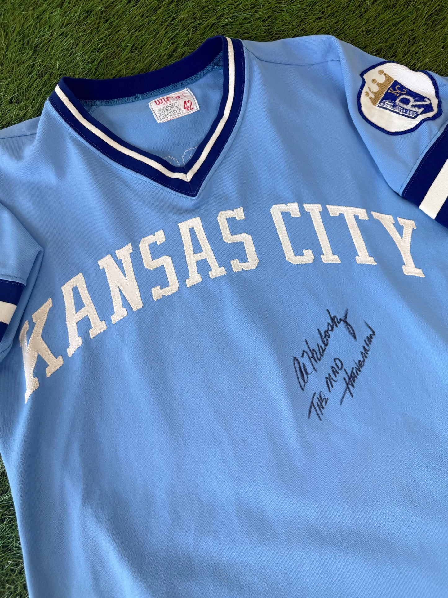 Kansas City Royals Al Hrabosky 1978-1979 Autographed MLB Baseball Jersey (42/Large)
