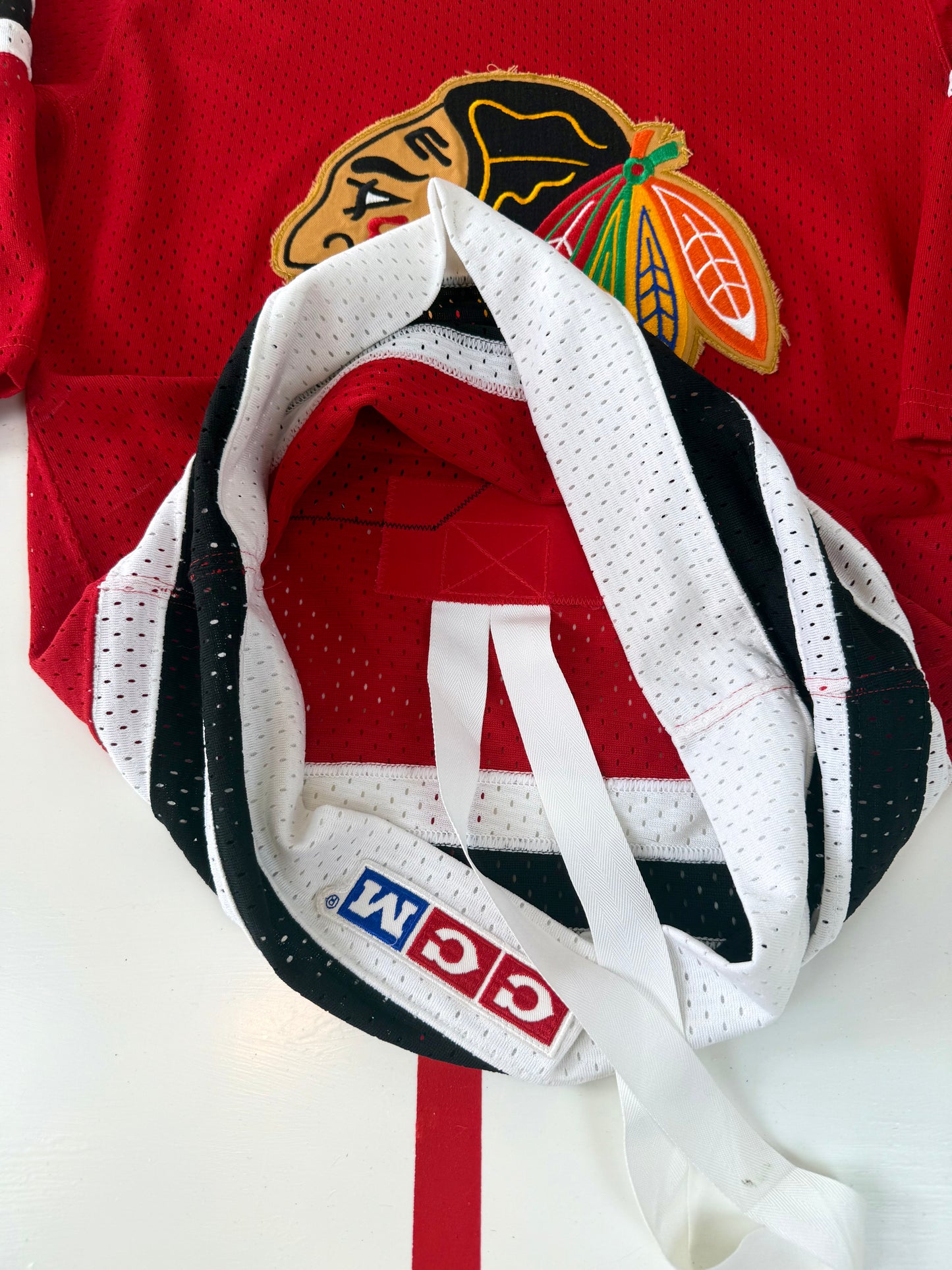 Chicago Blackhawks Eddie Olczyk 1985 Playoff Mesh NHL Hockey Jersey (38/Small)
