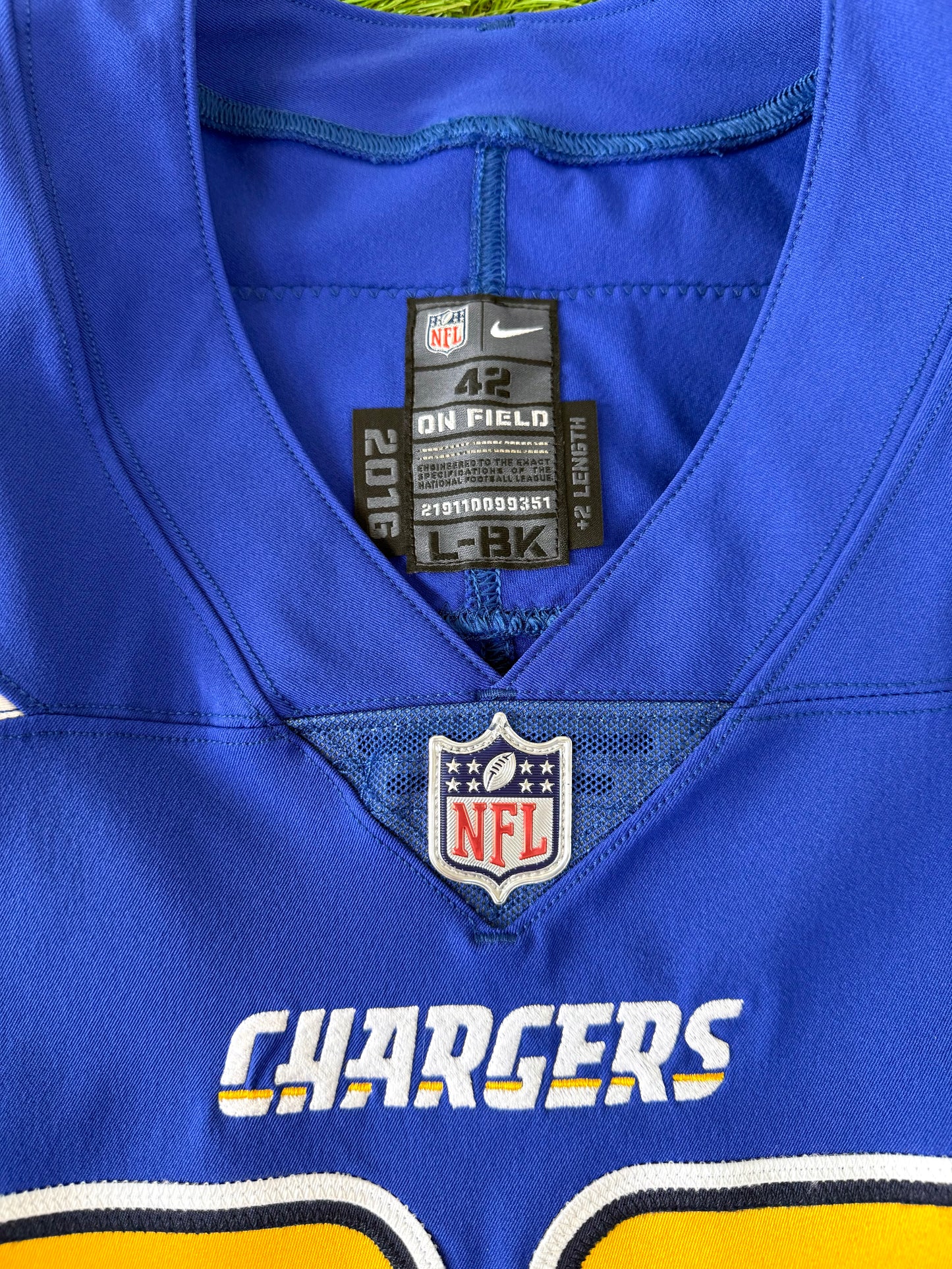 San Diego Chargers Melvin Gordon Game Issued 2016 Color Rush NFL Football Jersey (42/Medium)