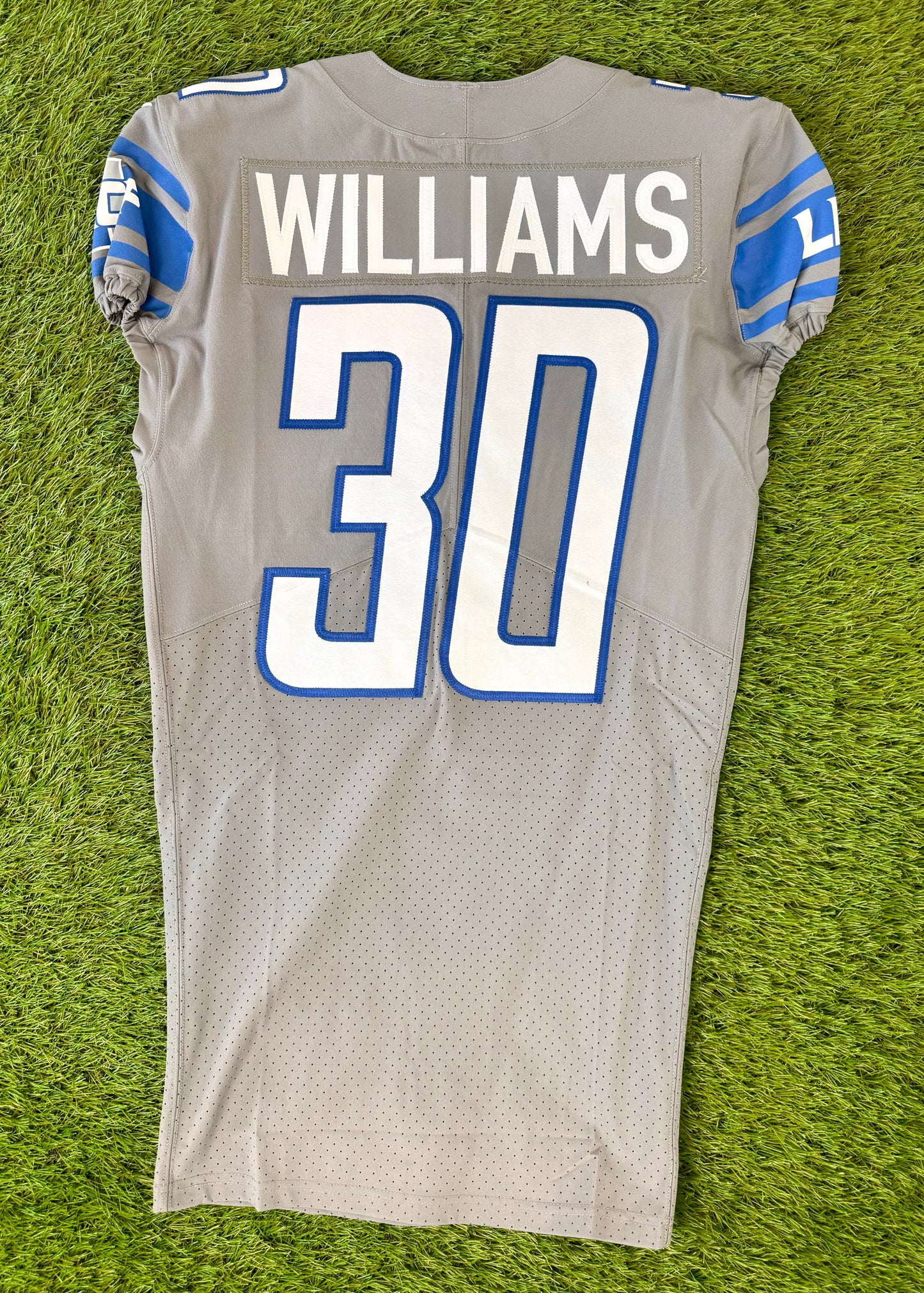 Detroit Lions 2022 Jamaal Williams Gray Alternate NFL Football Jersey (38/Small)