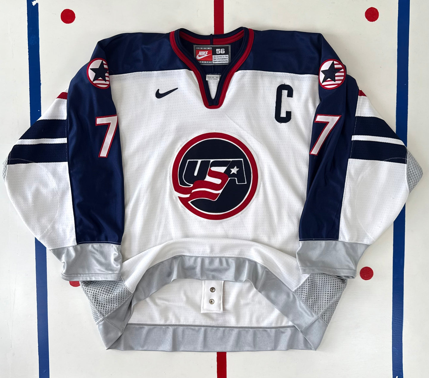 Team USA Chris Chelios 1998 Nagano Olympics Hockey Jersey (56/XL)