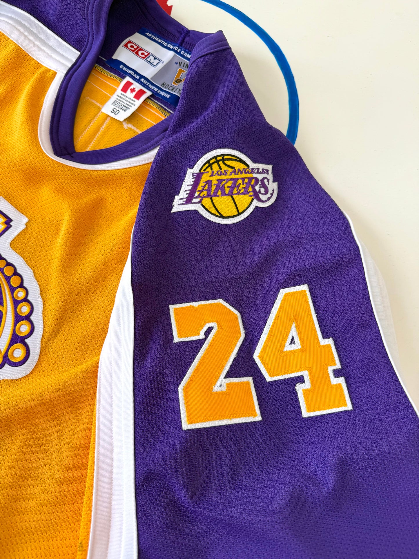 Los Angeles Kings Kobe Bryant LA Lakers Custom Hockey Jersey (50/Large)