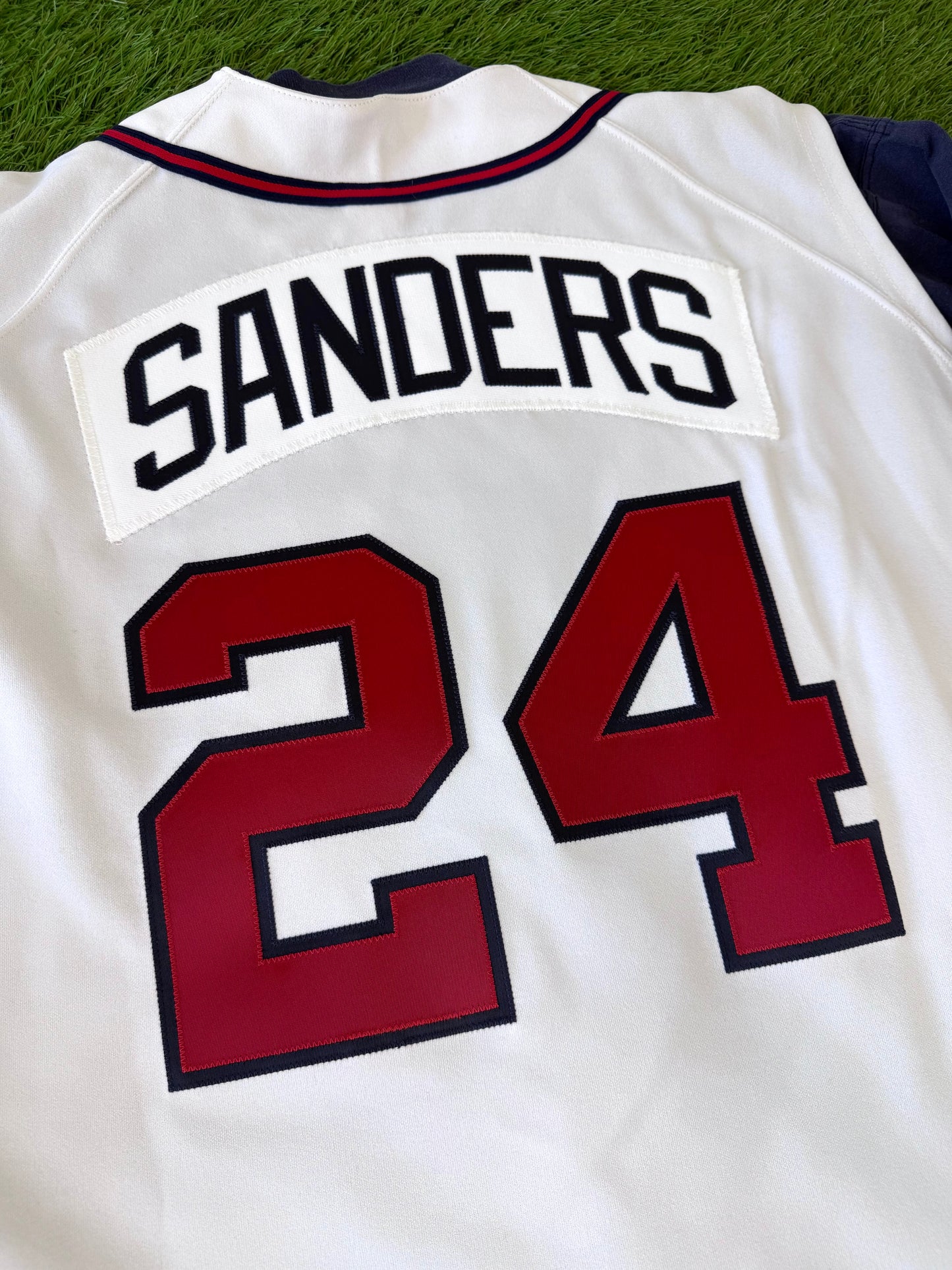 Atlanta Braves Deion Sanders 1992 World Series MLB Baseball Vest Jersey and Undershirt (48/XL)