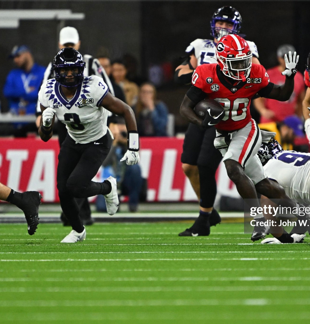 Texas Christian University Horned Frogs Drew Scott 2023 National Championship College Football Jersey (40/Medium)