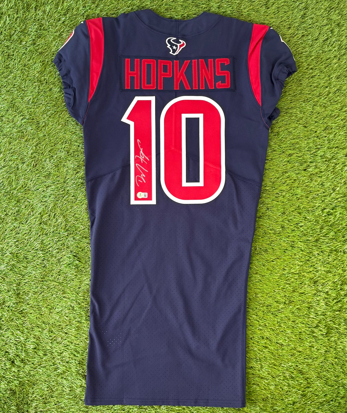 Houston Texans DeAndre Hopkins Signed 2019 Color Rush NFL Football Jersey (38/Medium)