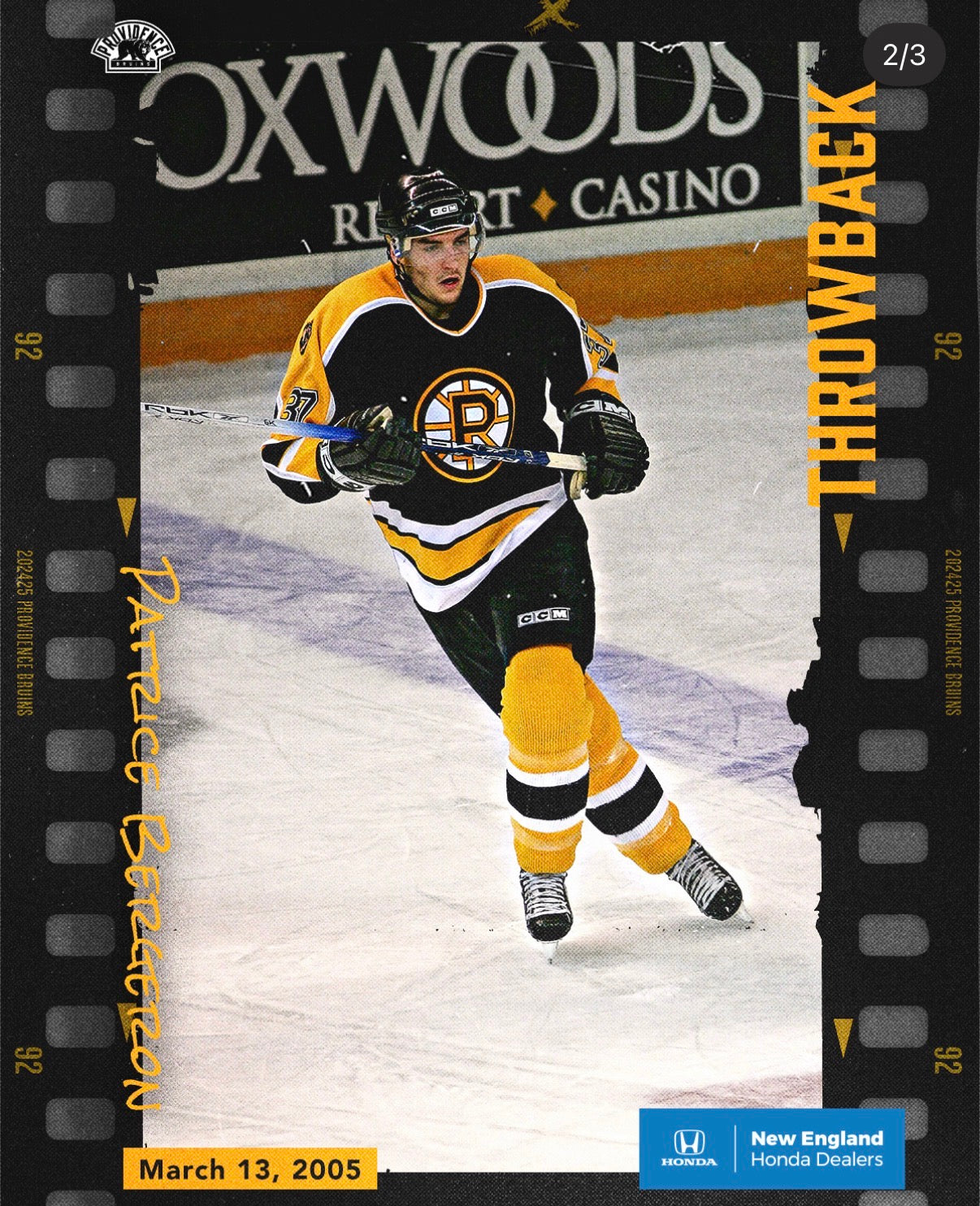 Providence Bruins Patrice Bergeron 2004-2005 NHL Hockey Jersey (52/XL)