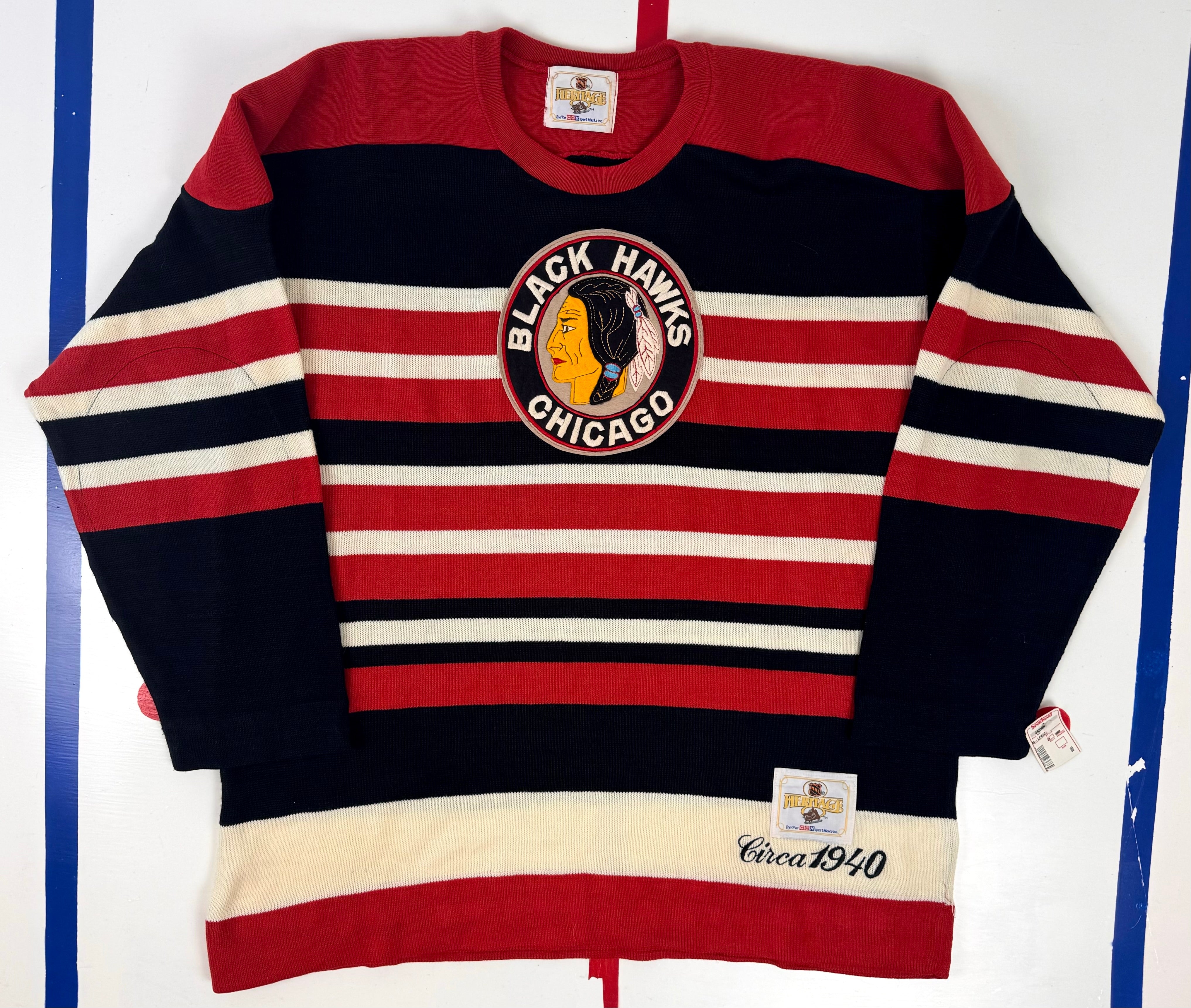 Blackhawks vintage sweater best sale