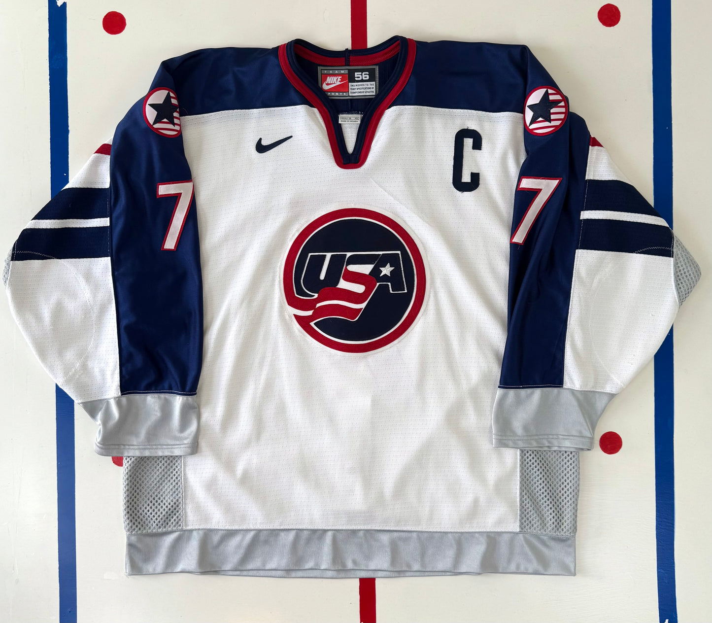 Team USA Chris Chelios 1998 Nagano Olympics Hockey Jersey (56/XL)