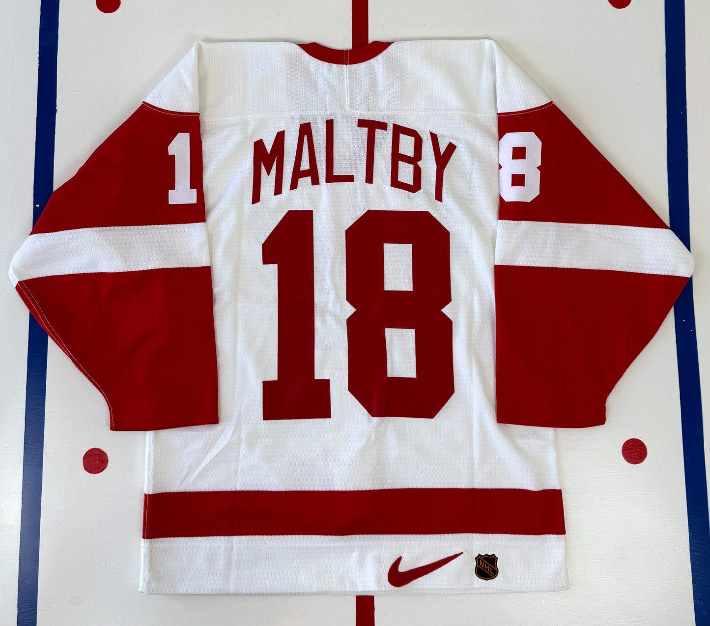 Detroit Red Wings Kirk Maltby Signed 1997 Stanley Cup Finals NHL Hockey Jersey (44/Small)