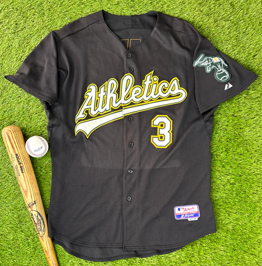 Oakland Athletics 2010 Eric Chavez Black Alternate MLB Baseball Jersey (48/XL)
