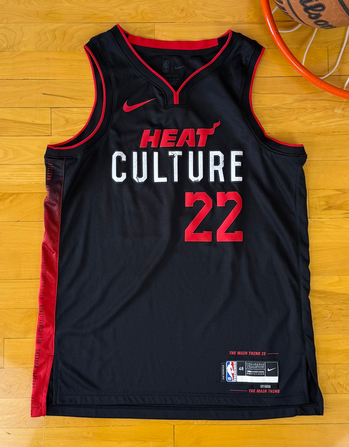 Miami Heat Jimmy Butler 2023-2024 City Edition NBA Basketball Jersey (48/Large)