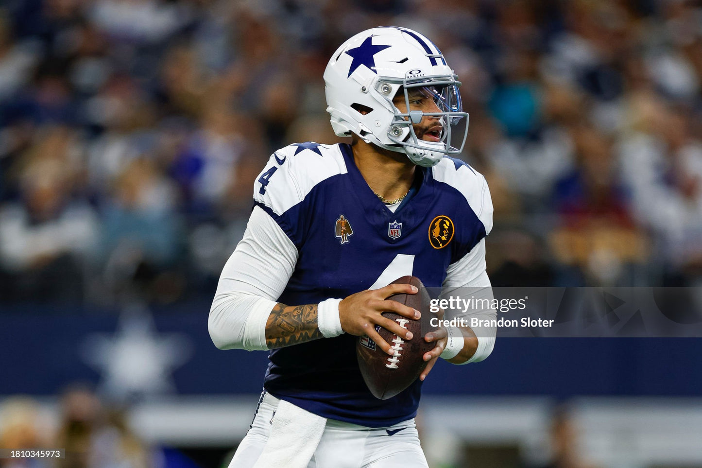 Dallas Cowboys Dak Prescott Thanksgiving 2023 Team Issued NFL Football Jersey (40/Medium)