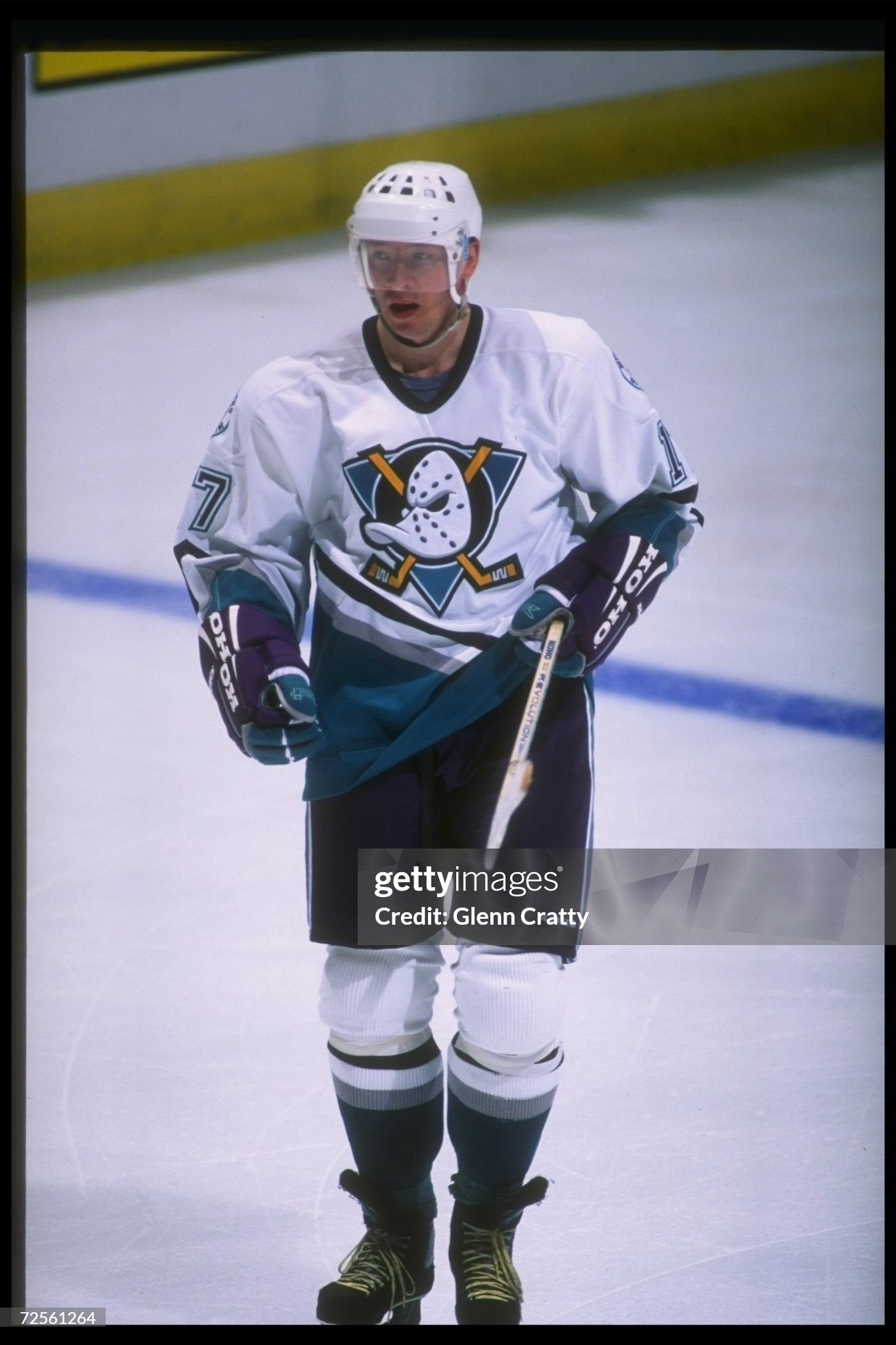 Anaheim Mighty Ducks Jari Kurri 1996-1997 Autographed NHL Hockey Jersey (44/Medium)