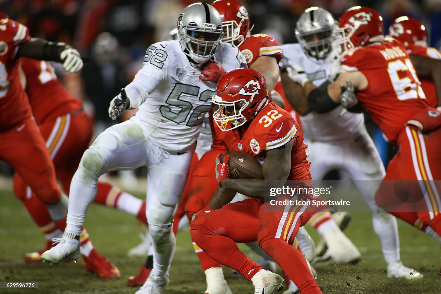 Oakland Raiders Khalil Mack 2016 Color Rush NFL Football Jersey (44/Large)