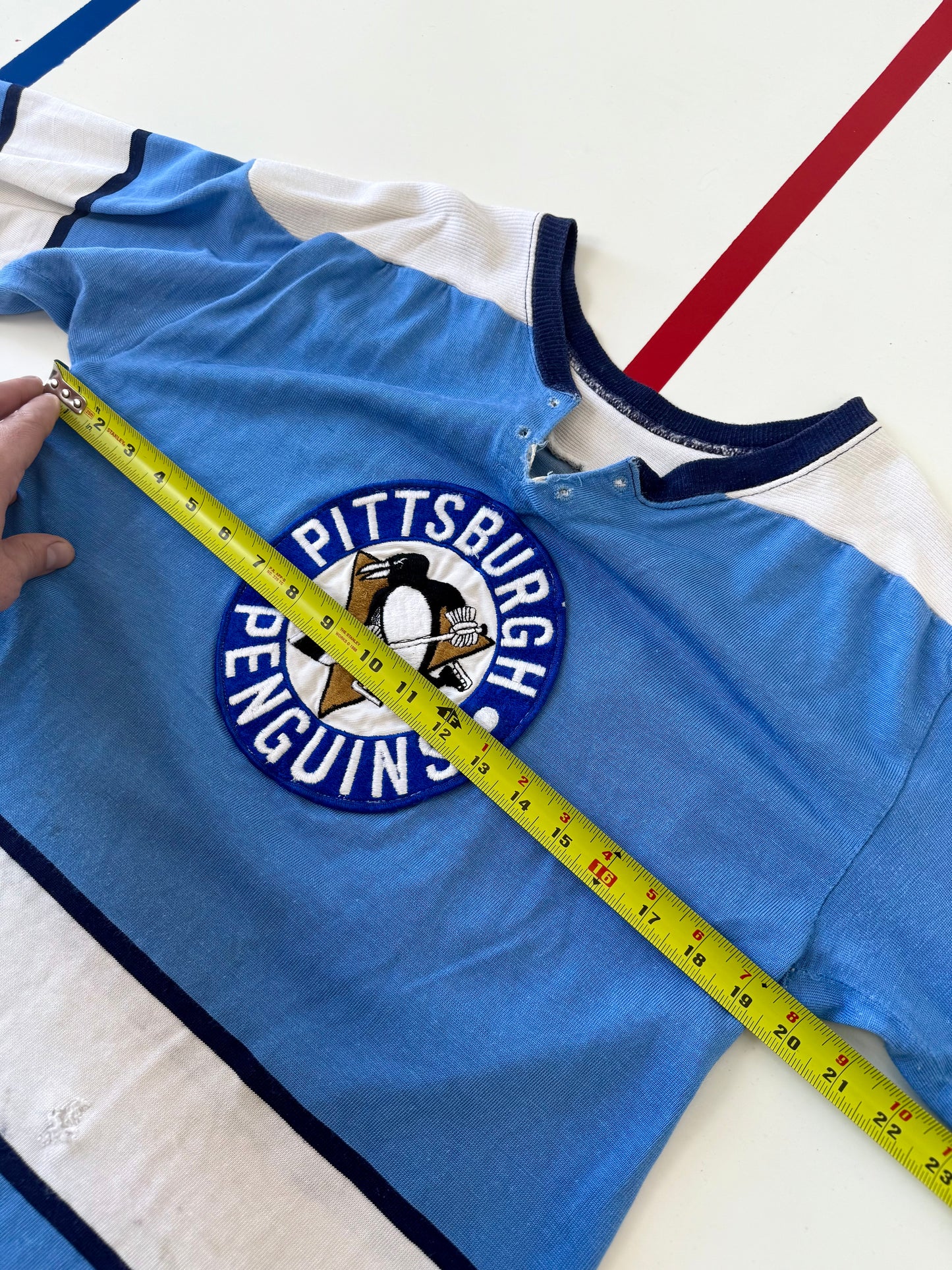 Pittsburgh Penguins 1969-1970 NHL Hockey Jersey (40/Small) and Game Worn 1968-69 Socks
