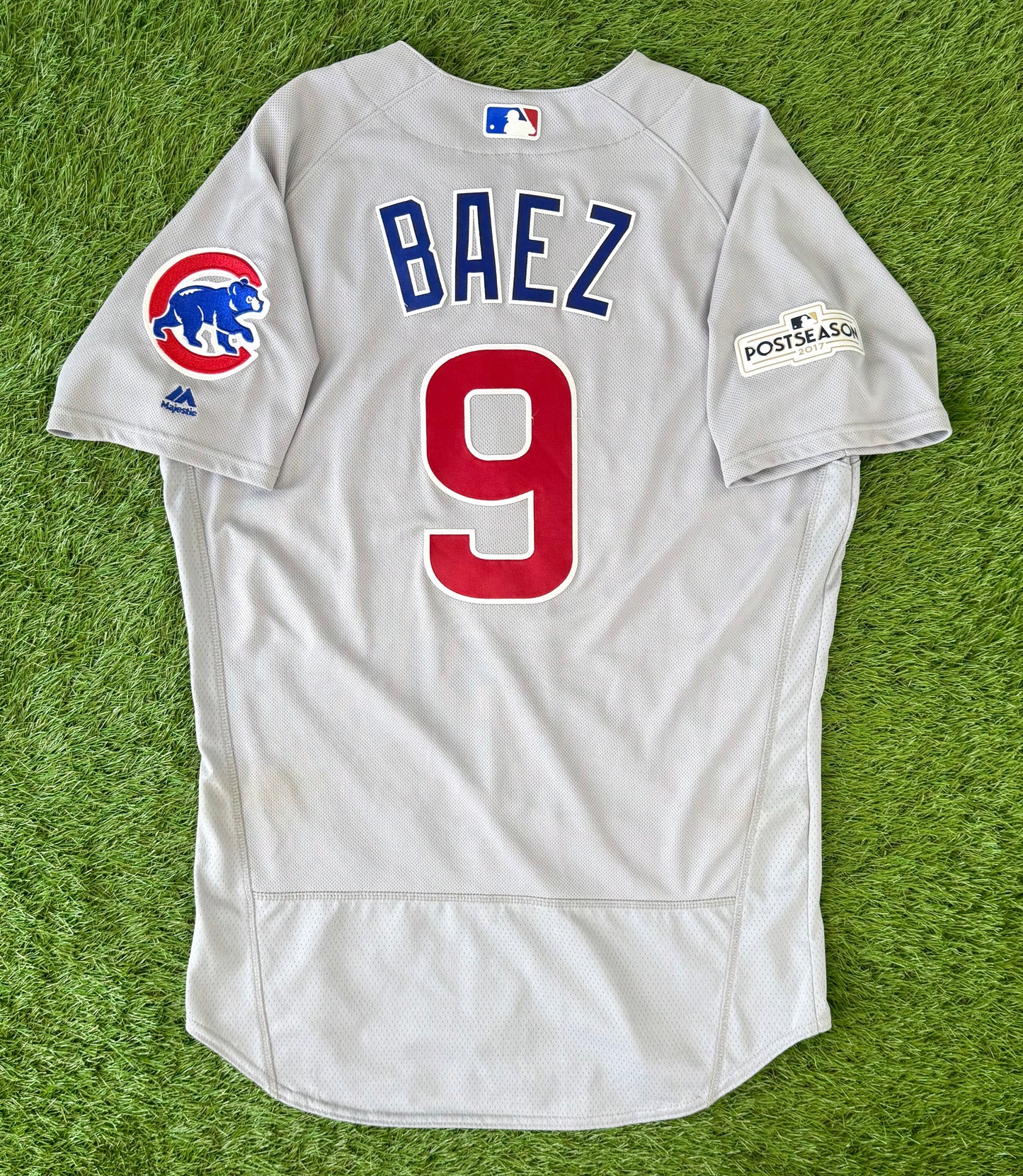 Chicago Cubs Javier Baez 2017 Postseason MLB Baseball Jersey (44/Large)