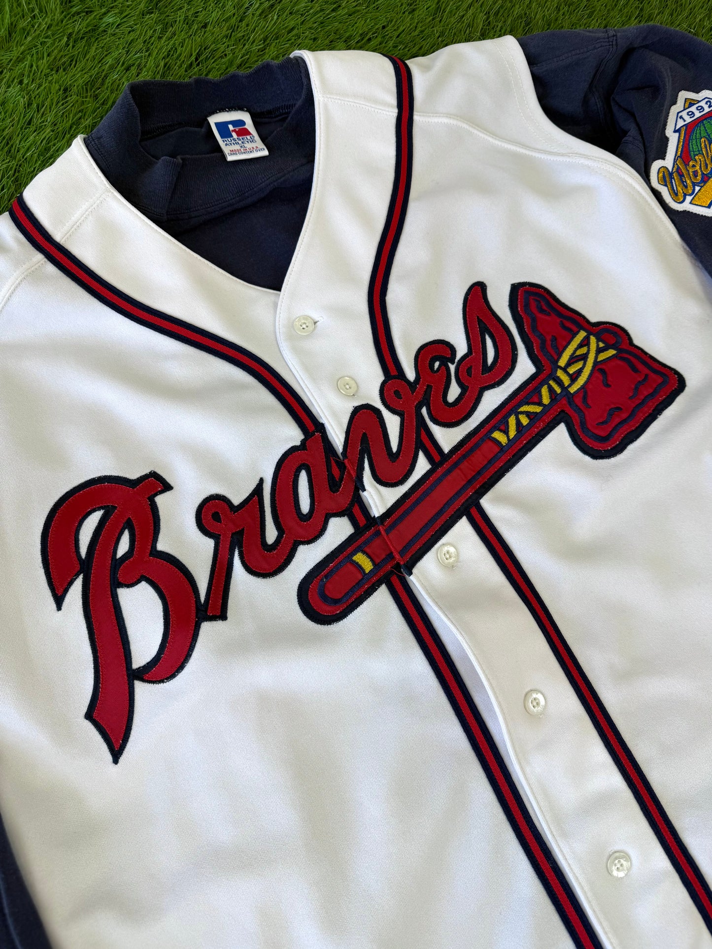 Atlanta Braves Deion Sanders 1992 World Series MLB Baseball Vest Jersey and Undershirt (48/XL)