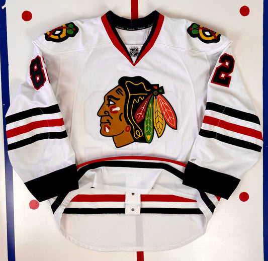 Chicago Blackhawks Alexandre Fortin Preseason Game Worn NHL Hockey Jersey (56/XXL)