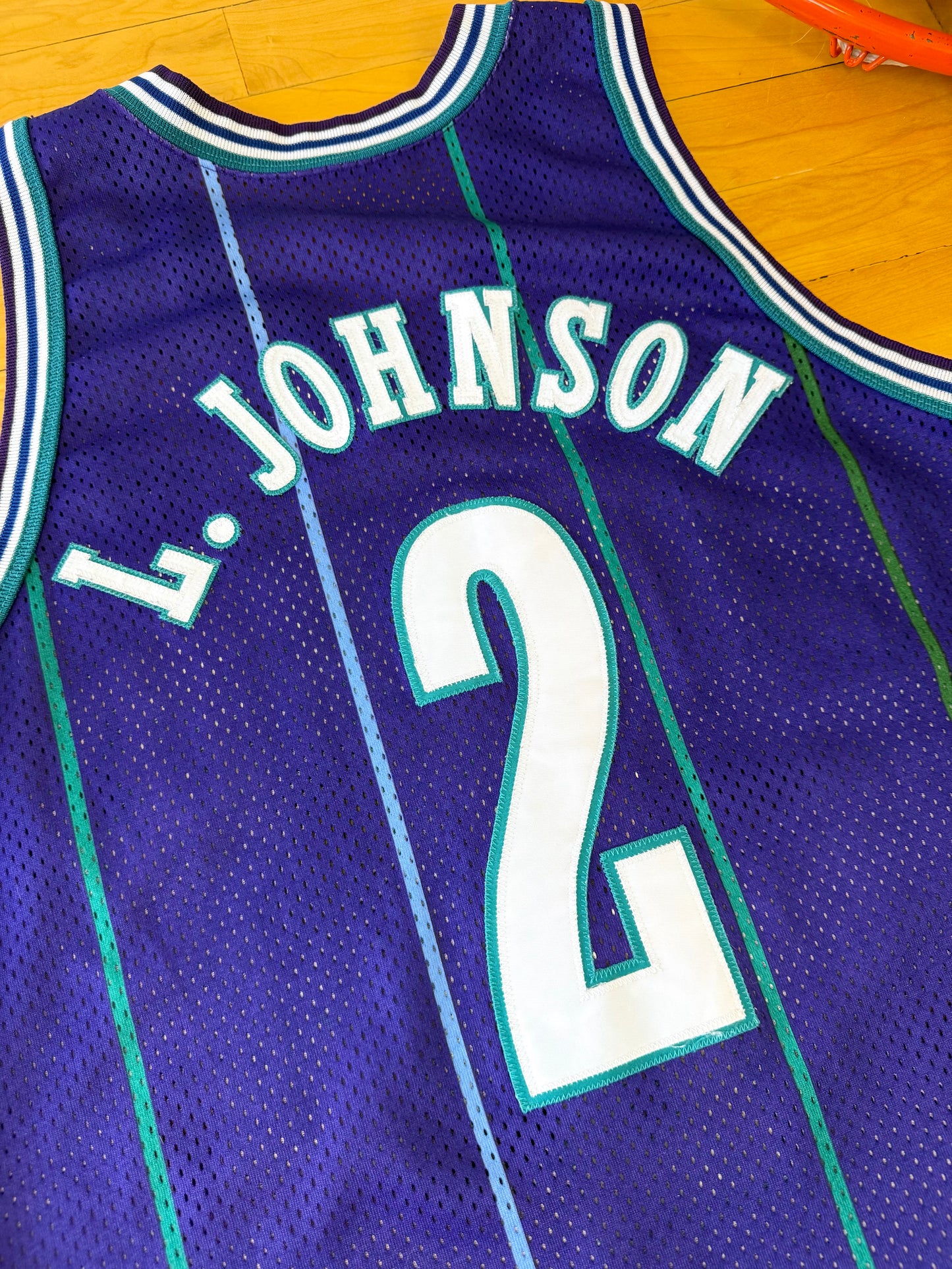 Charlotte Hornets Larry Johnson 1994-1996 NBA Basketball Jersey (40/Medium)