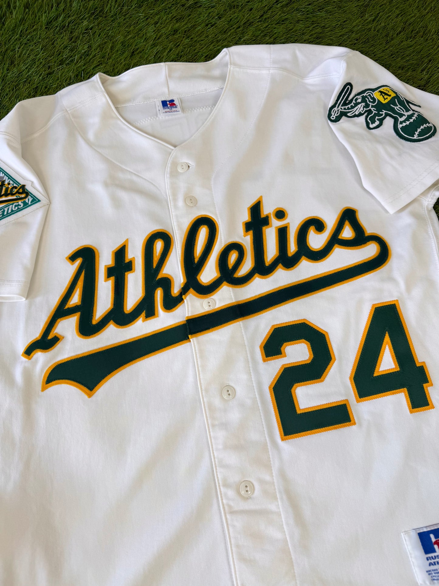 Oakland Athletics Rickey Henderson 1992 MLB Baseball Jersey (44/Large)
