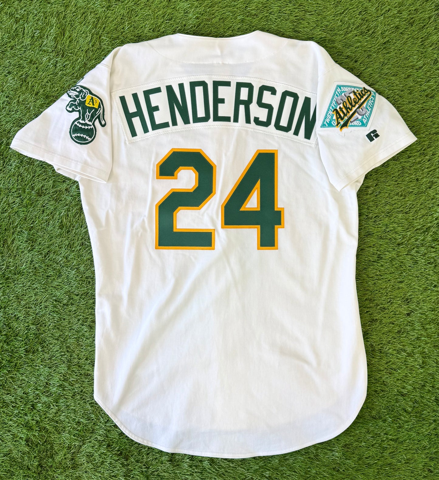 Oakland Athletics Rickey Henderson 1992 MLB Baseball Jersey (44/Large)