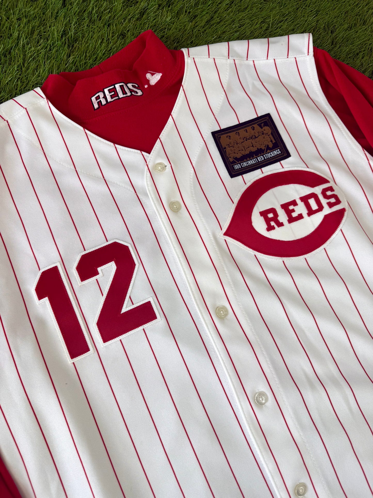 Cincinnati Reds Deion Sanders 1994 MLB Baseball Vest Jersey and Undershirt (52/XXL)