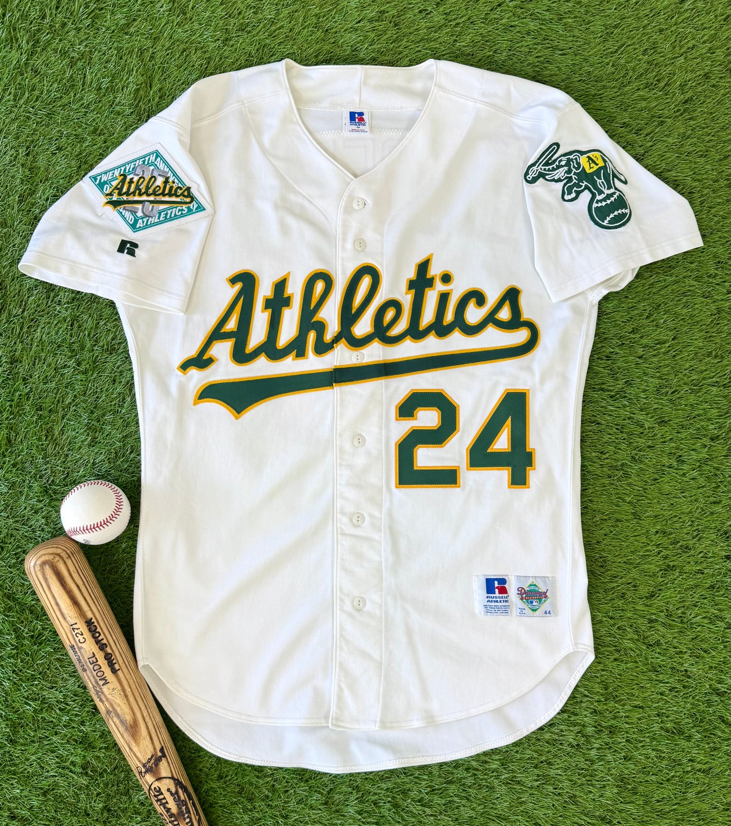 Oakland Athletics Rickey Henderson 1992 MLB Baseball Jersey (44/Large)
