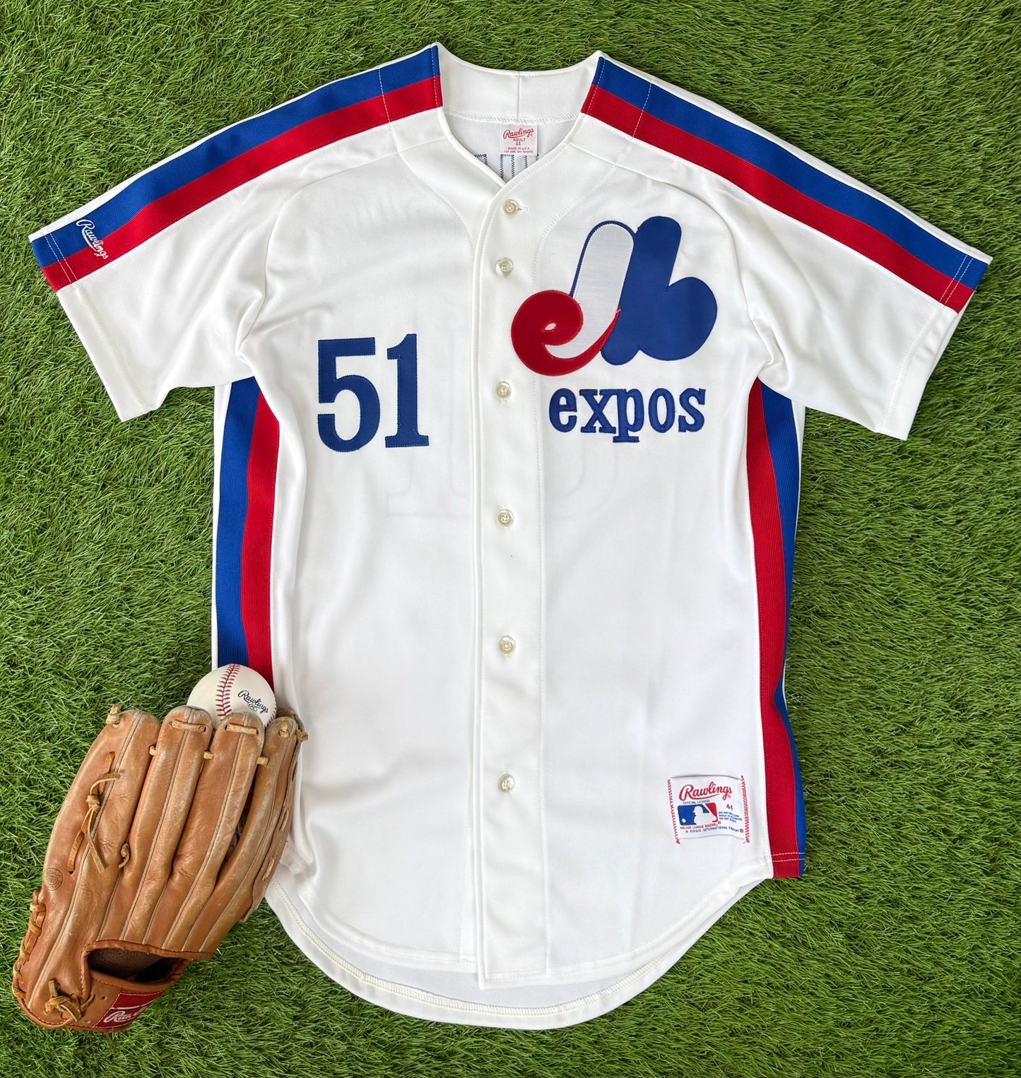 Montreal Expos Randy Johnson 1988-1989 MLB Baseball Jersey (44/Large)