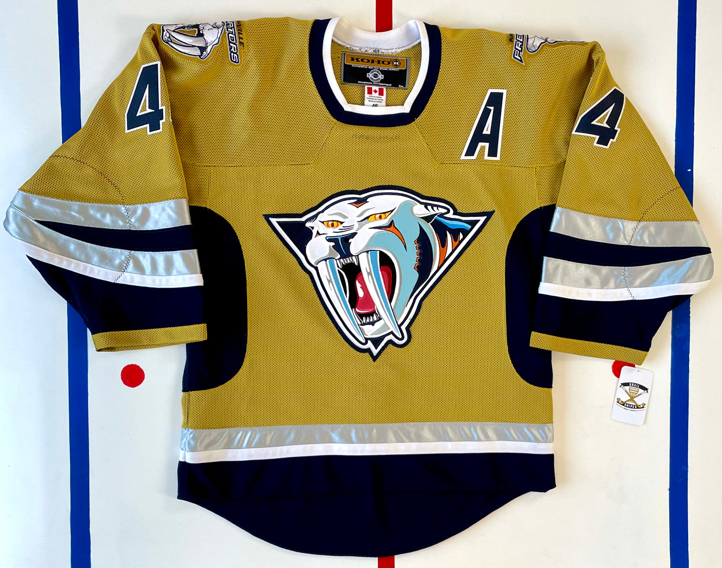 Nashville Predators 2003-04 Kimmo Timonen “Mustard Cat” Hockey Jersey (46/Medium)