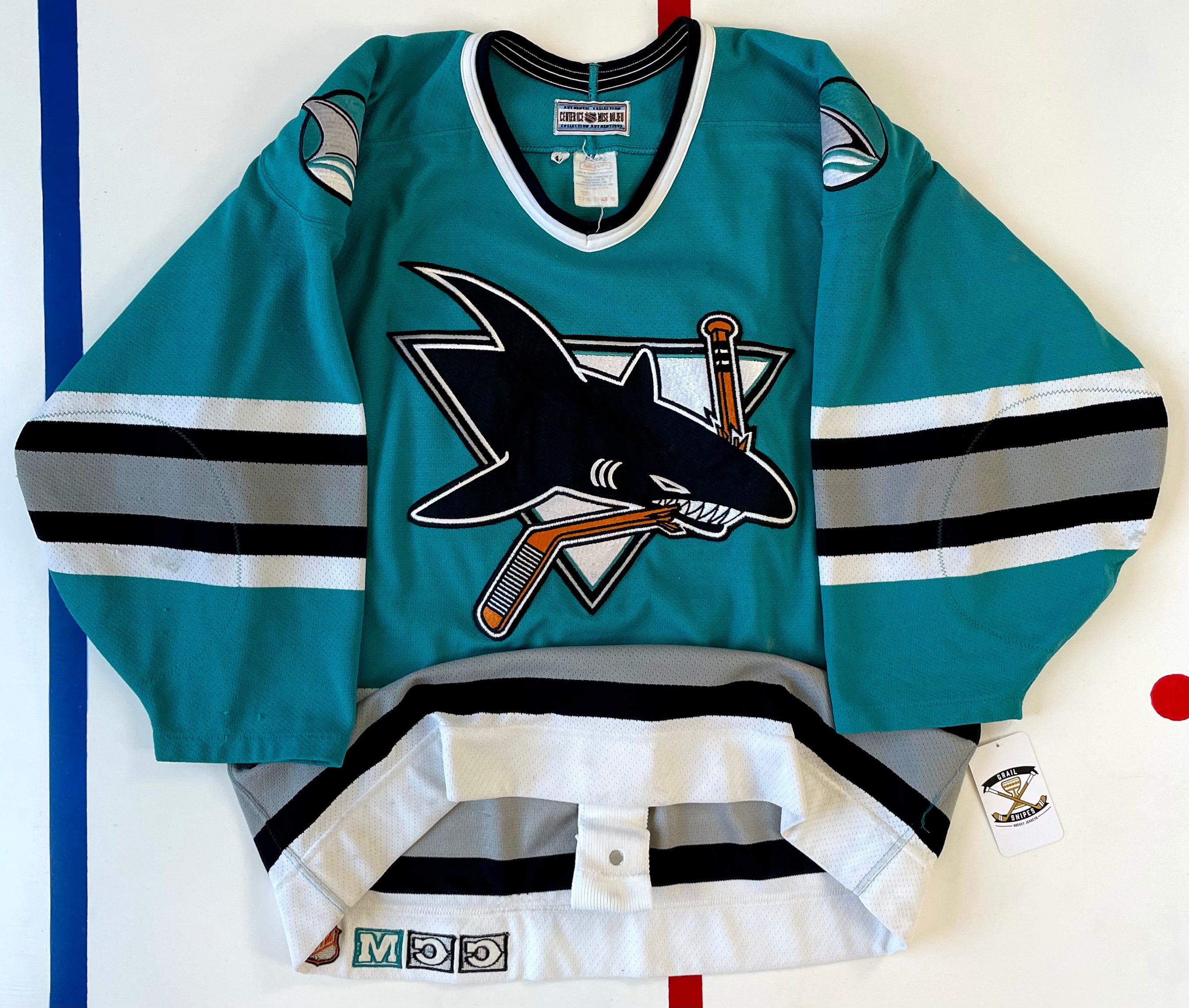 Vintage San Jose Sharks CCM NHL Hockey Jersey USA - Depop