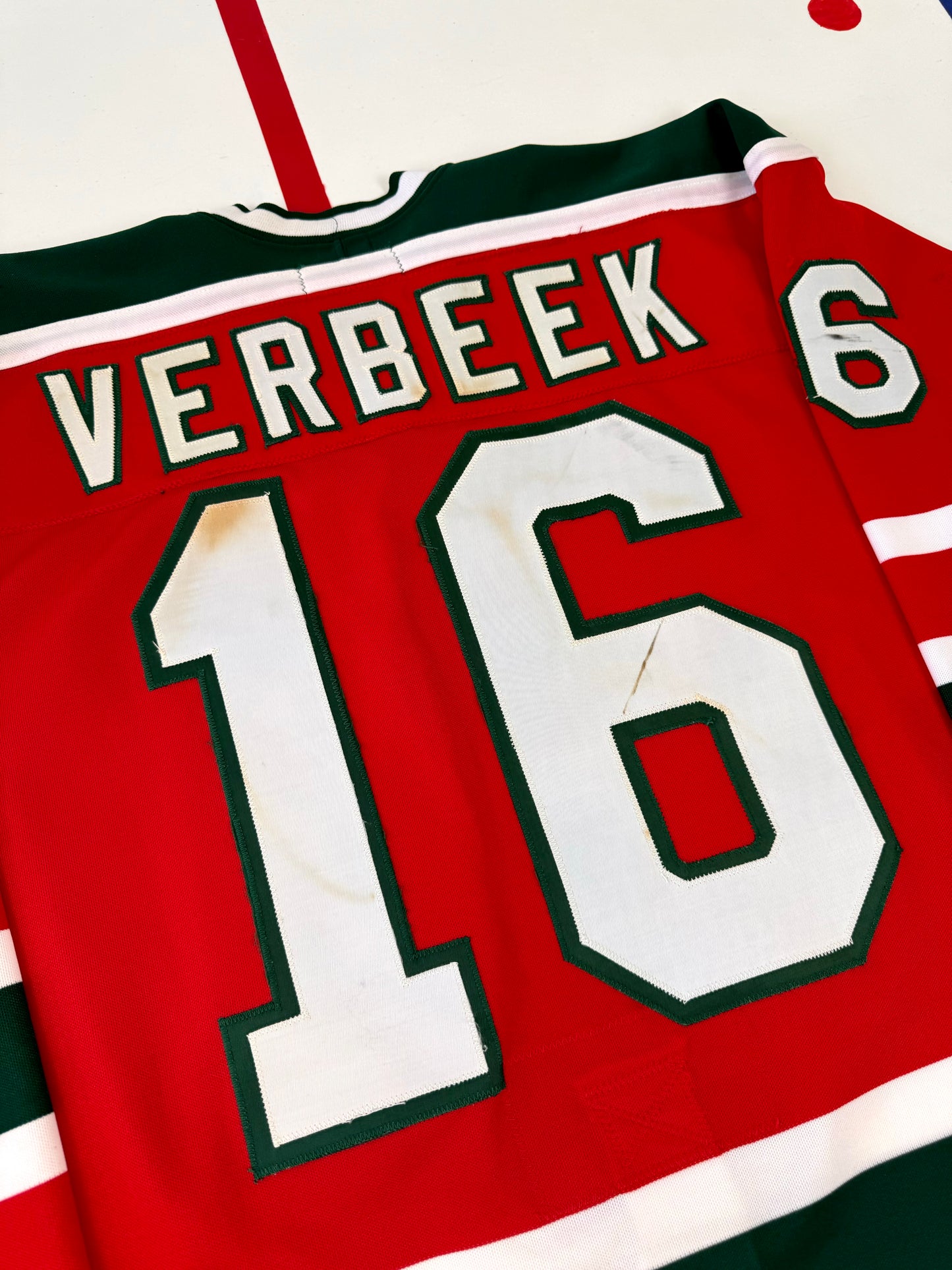 New Jersey Devils Pat Verbeek 1987 Preseason Game Worn NHL Hockey Jersey (48/Large)