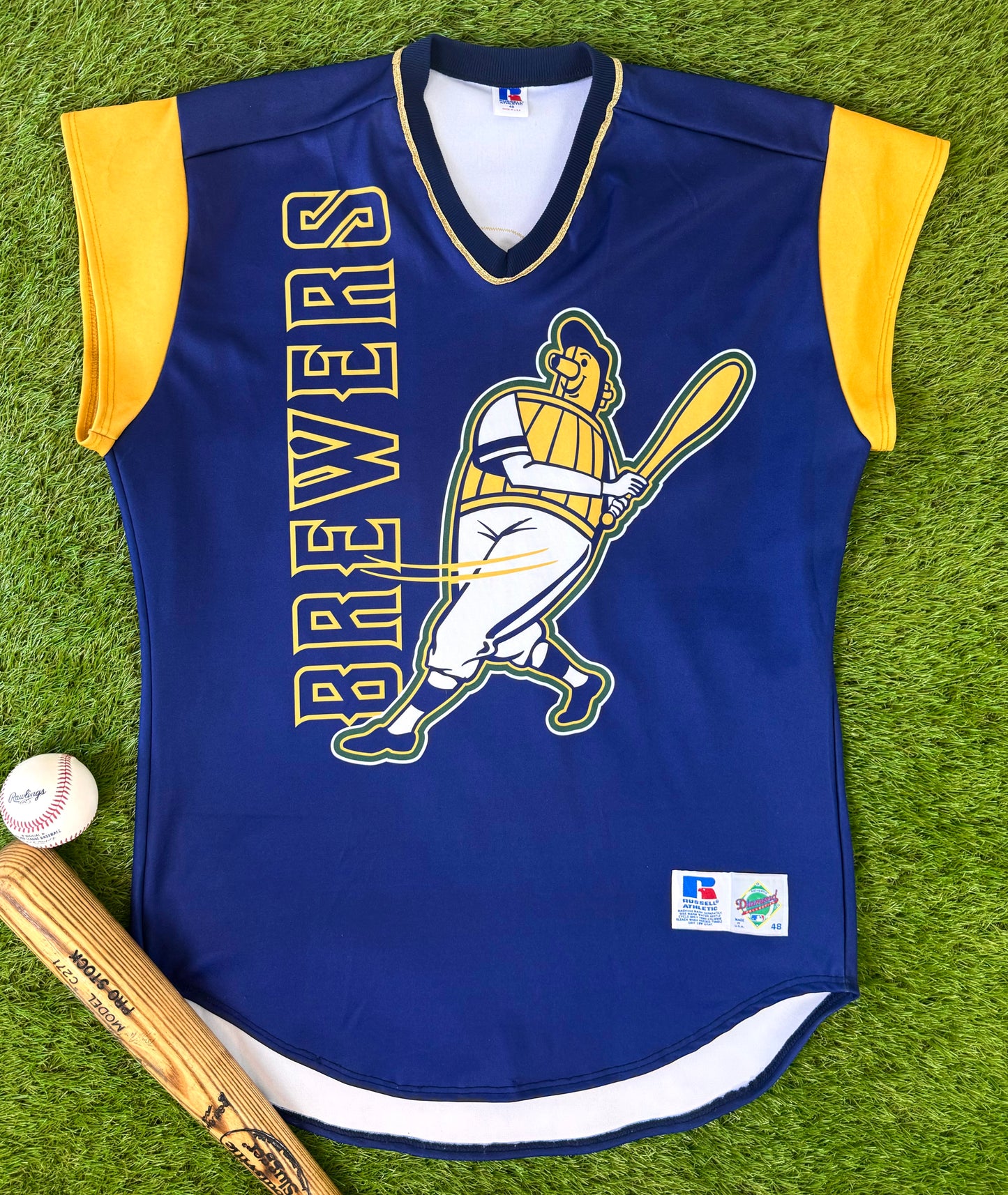 Milwaukee Brewers 1999 Jeremy Burnitz Turn Ahead The Clock MLB Baseball Jersey (48/XL)