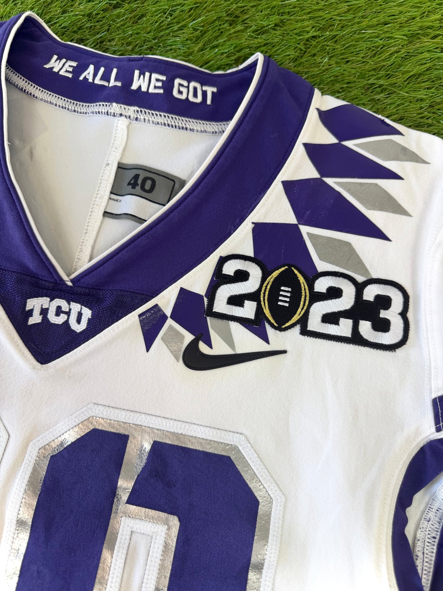 Texas Christian University Horned Frogs Drew Scott 2023 National Championship College Football Jersey (40/Medium)