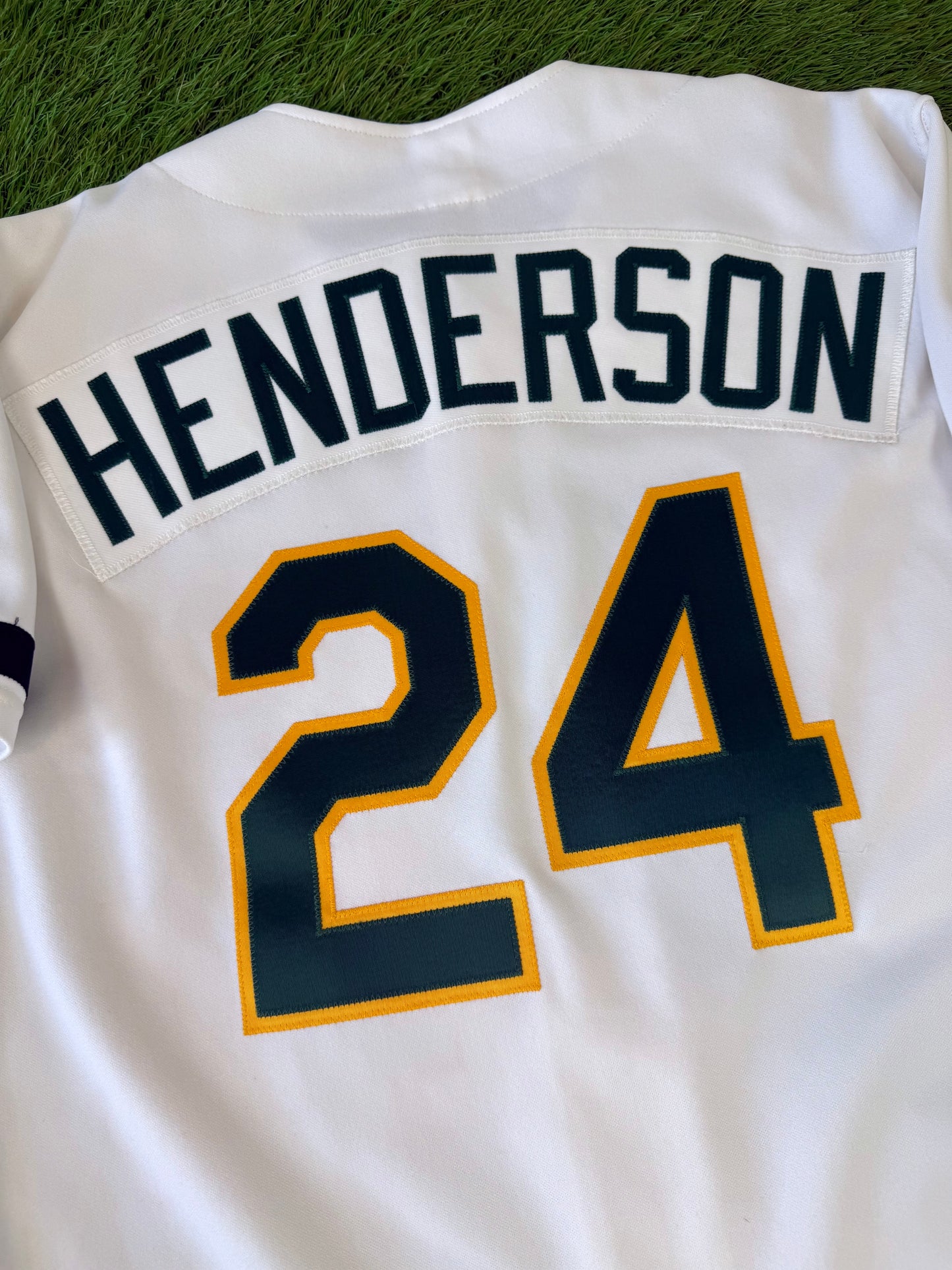 Oakland Athletics Rickey Henderson 1989 World Series MLB Baseball Jersey (48/XL)