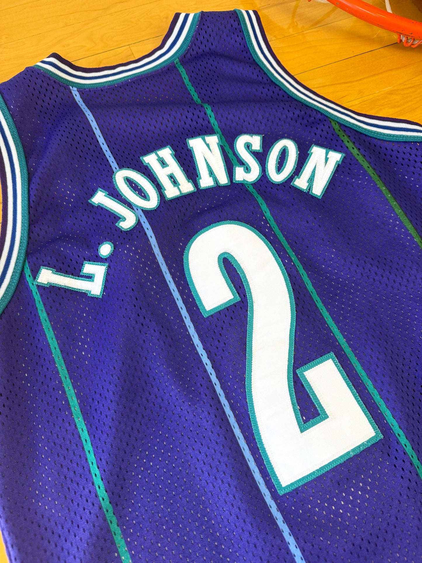 Charlotte Hornets Larry Johnson 1994-1996 NBA Basketball Jersey (40/Medium)