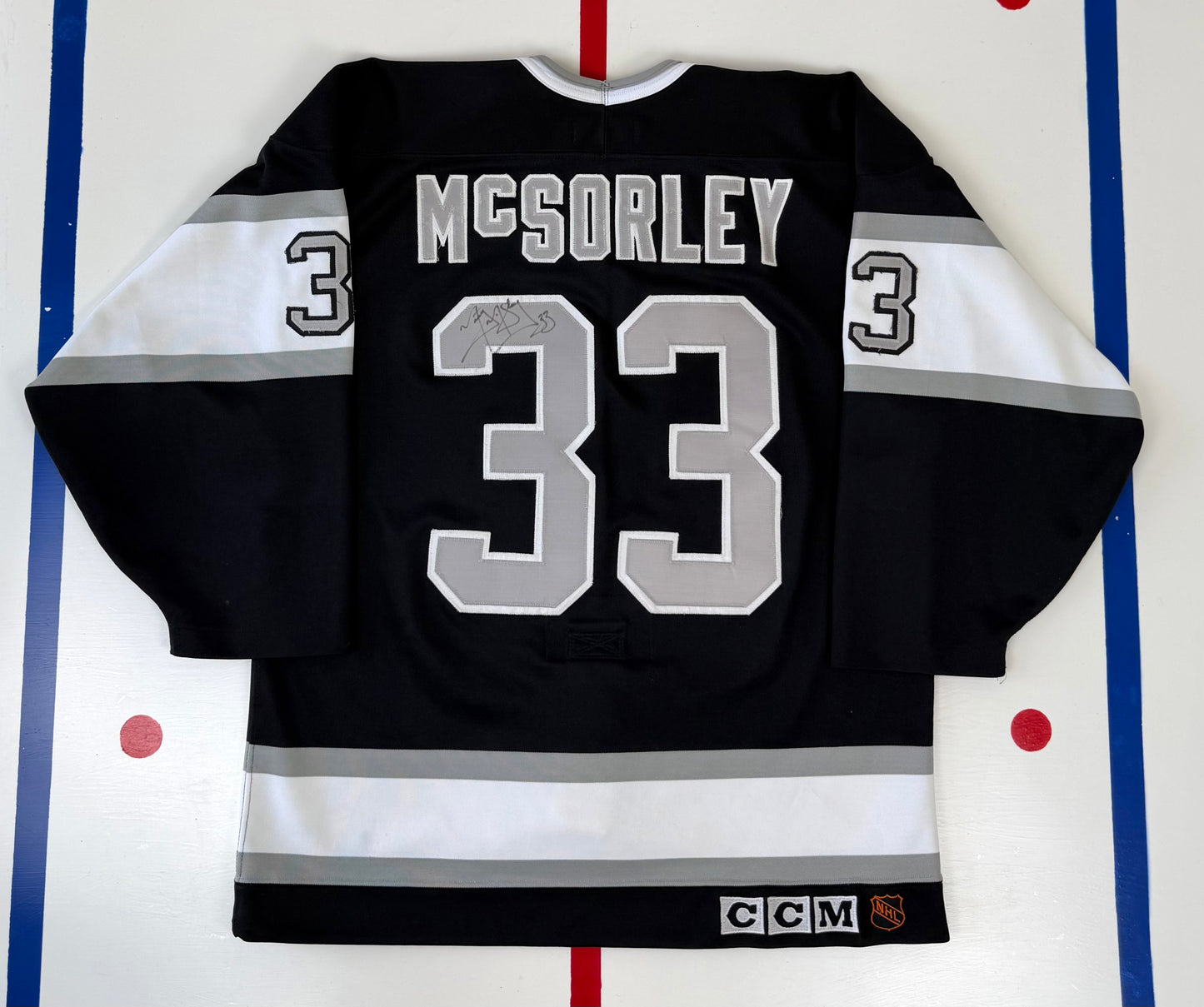 Los Angeles Kings Marty McSorley Autographed 1990-1991 NHL Hockey Jersey (44/Medium)
