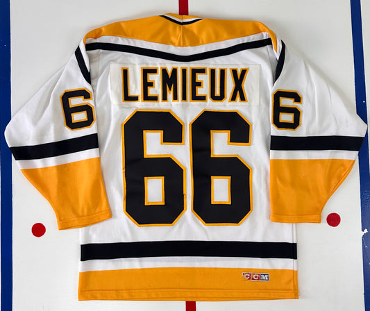 MARIO LEMIEUX  Pittsburgh Penguins 1996 Home CCM Vintage NHL Throwback  Jersey